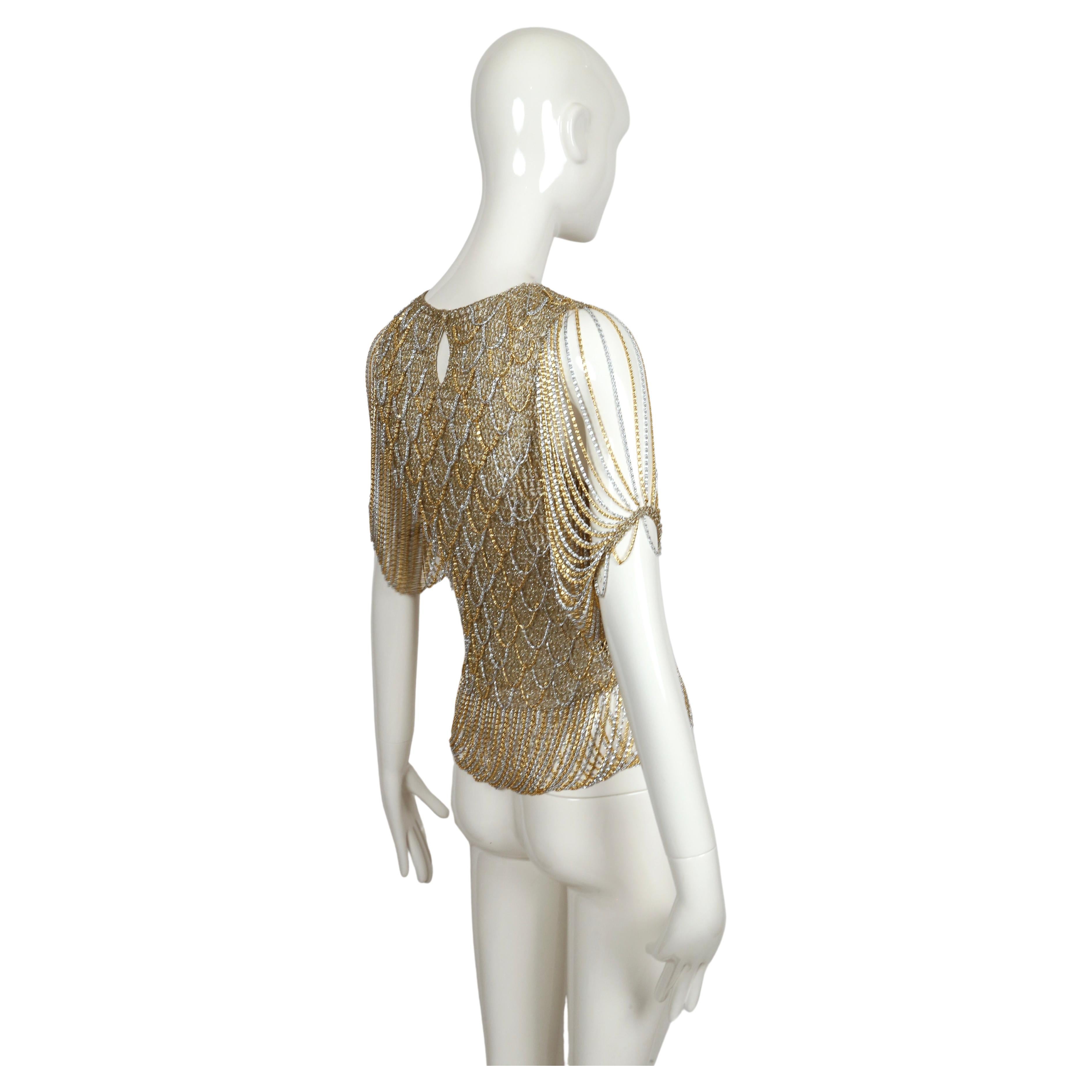 1973 LORIS AZZARO Metallkettenhemdpullover aus Metall 1