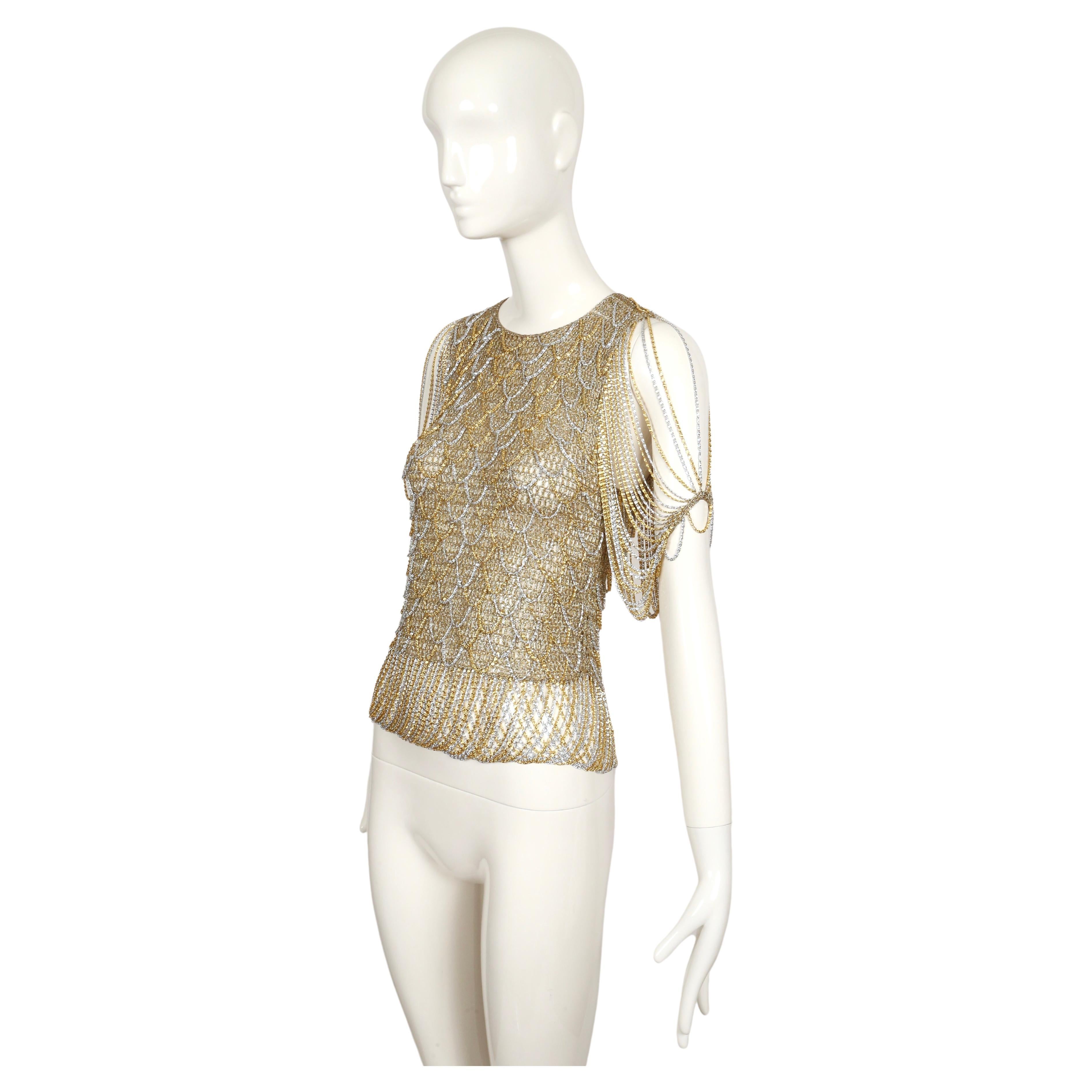 1973 LORIS AZZARO Metallkettenhemdpullover aus Metall 2