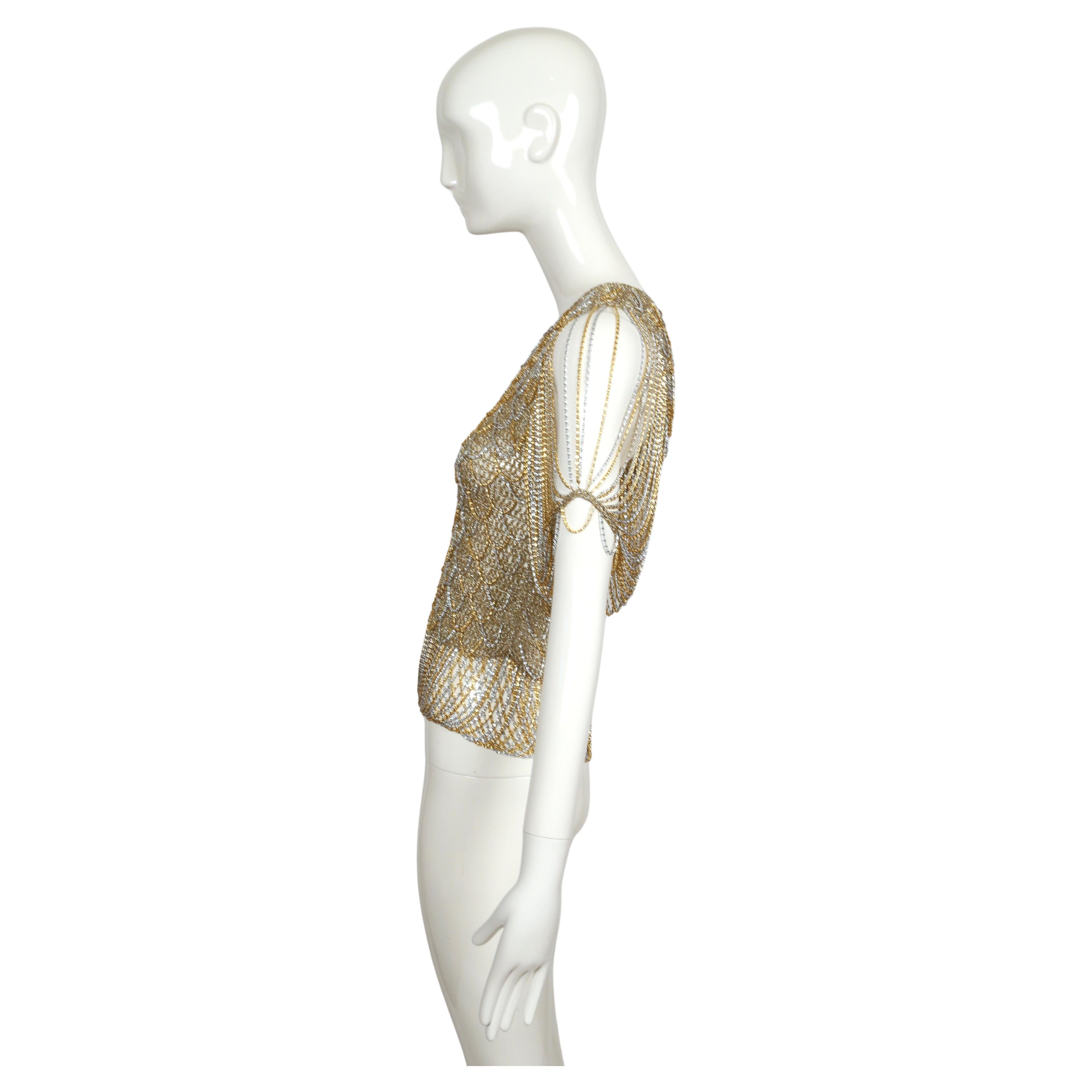 1973 LORIS AZZARO Metallkettenhemdpullover aus Metall 3