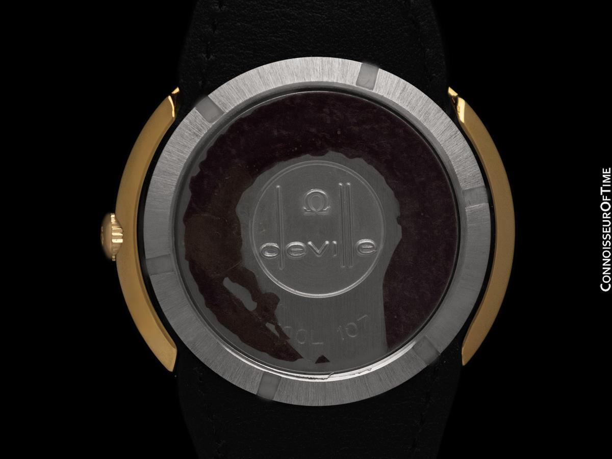 1973 Omega De Ville Dynamic Vintage große Herren 18K Gold plattiert & SS Uhr im Angebot 3