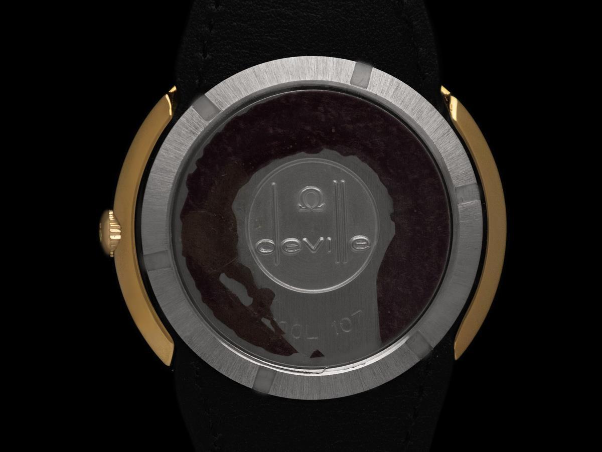 1973 Omega De Ville Dynamic Vintage große Herren 18K Gold plattiert & SS Uhr im Angebot 4
