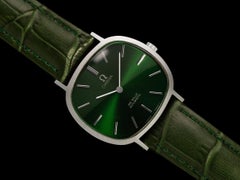 1973 Omega De Ville Mens Classic Vintage TV Shape Automatic Emerald Green Dial