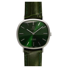 1973 Omega De Ville Mens Classic Vintage TV Shape Automatic Emerald Green Dial