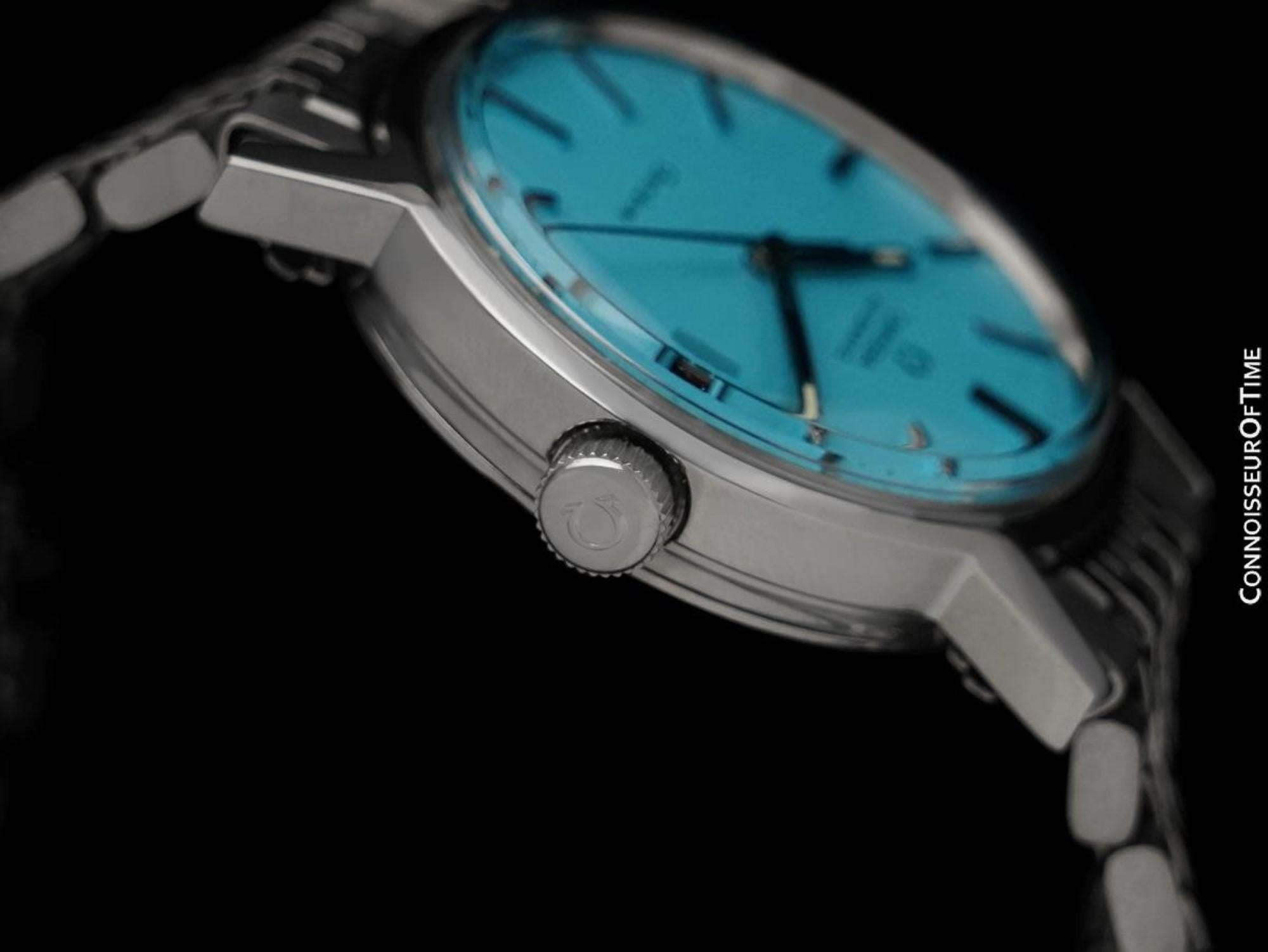 De los hombres 1973 Reloj automático Omega Geneve Vintage para caballero con fecha de ajuste rápido - SS en venta