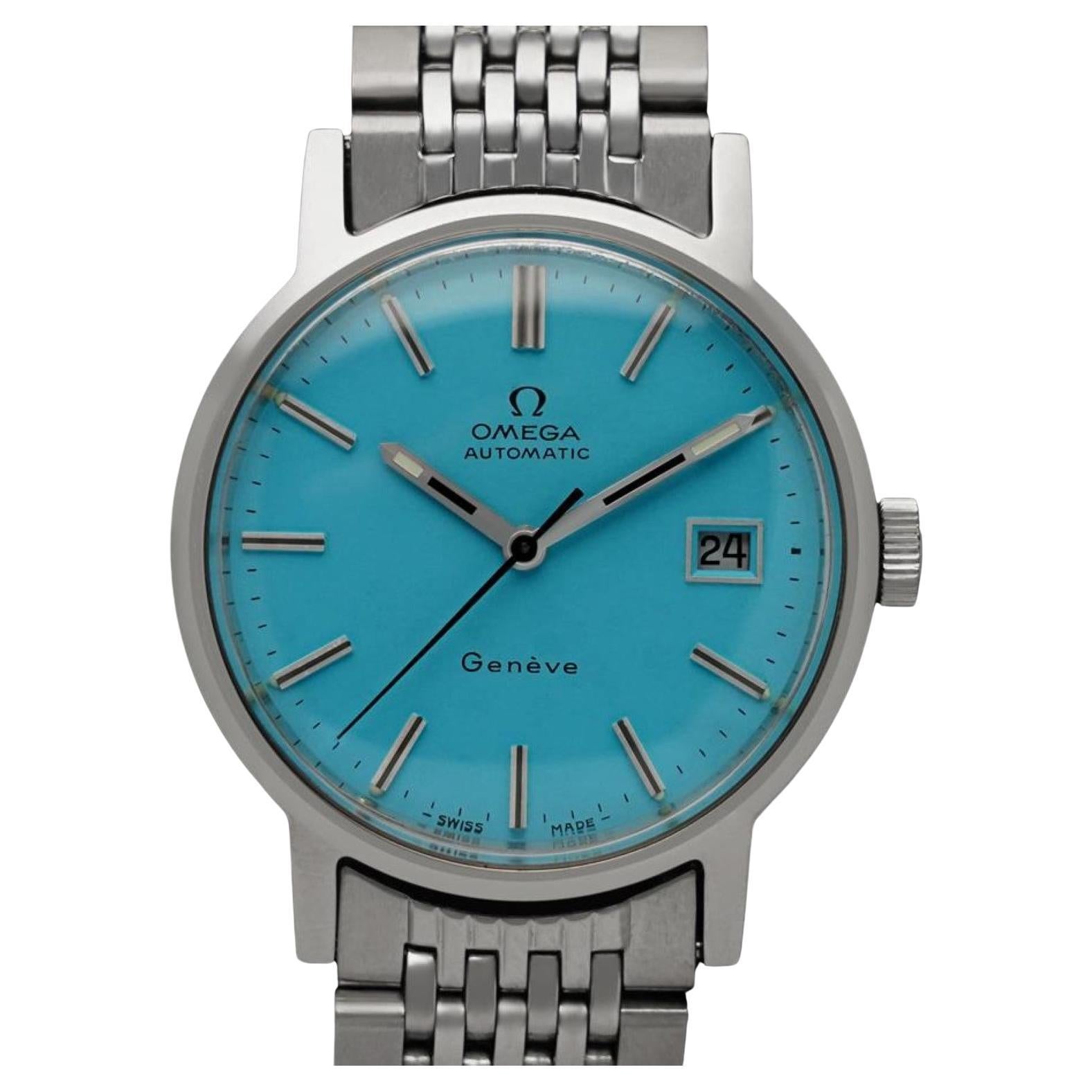 1973 Omega Geneve Vintage Mens Automatic Watch with Quick-Setting Date - SS
