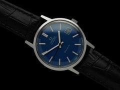 1973 Omega Geneve Vintage Mens Byzantine Blue Automatic Watch - Stainless Steel