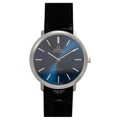 1973 Omega Vintage De Ville Mens Full Size Automatic Watch with Royal Blue Dial