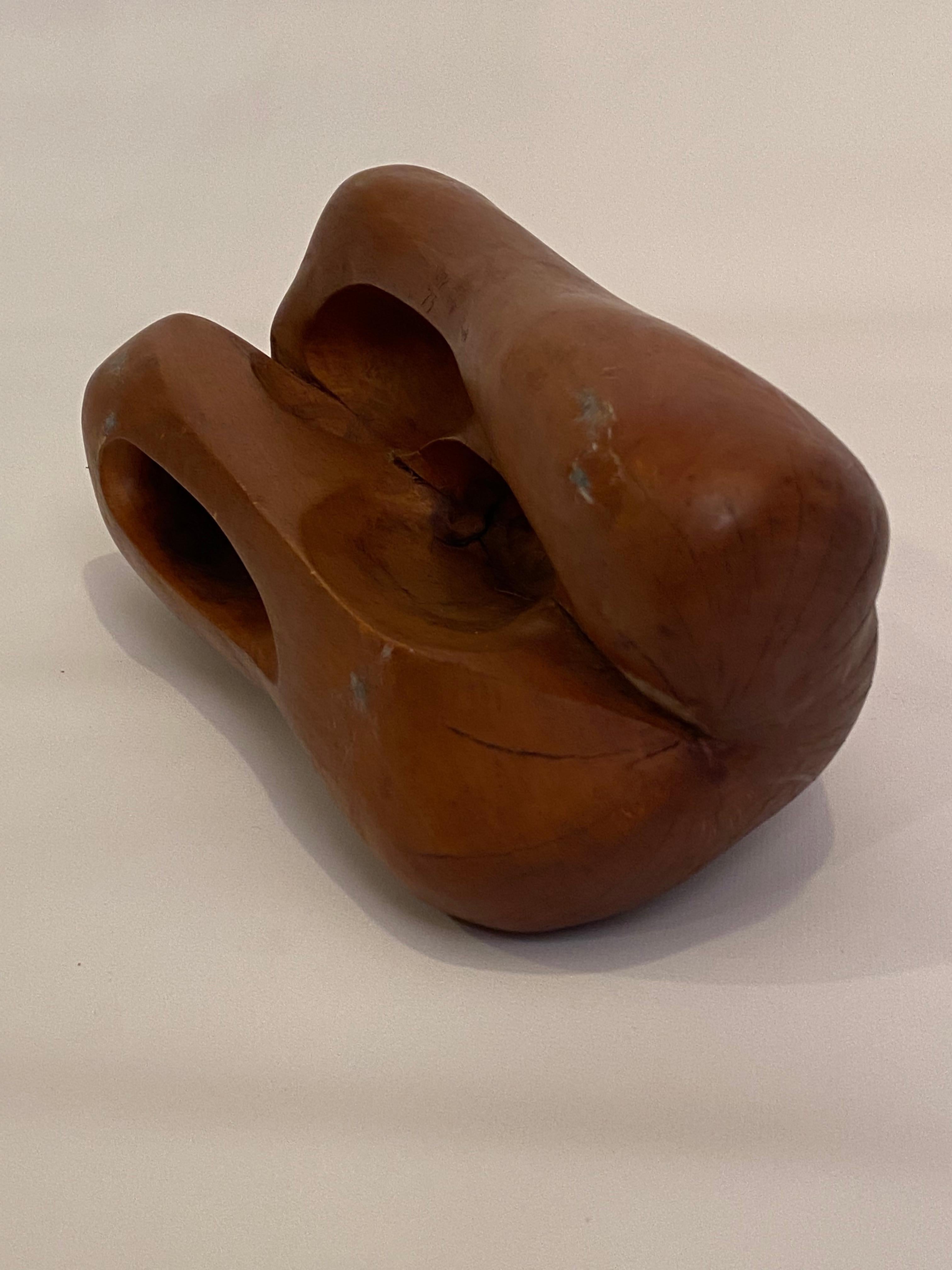 American 1973 Organic Abstract Wood Sculpture, Manner of Barbara Hepworth For Sale