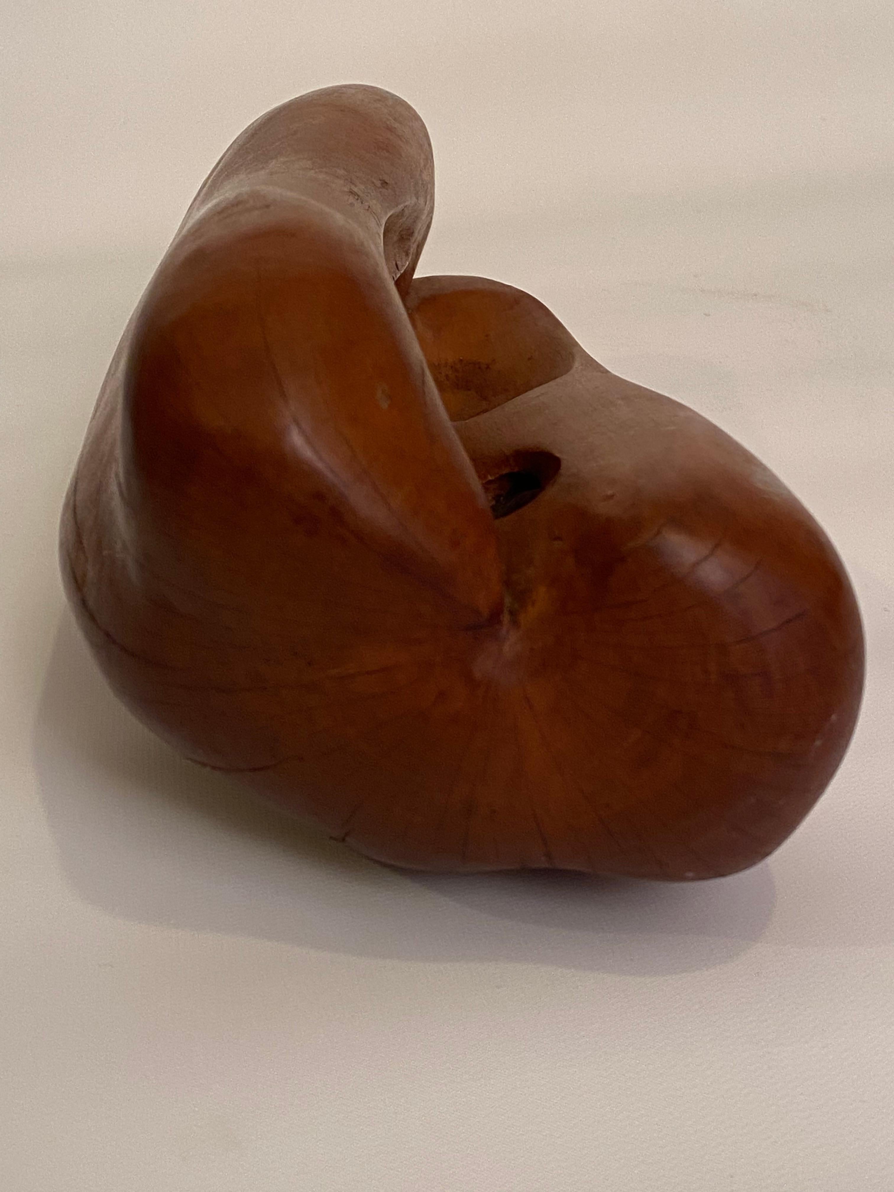 1973 Organic Abstract Wood Sculpture, Manner of Barbara Hepworth In Good Condition For Sale In Garnerville, NY