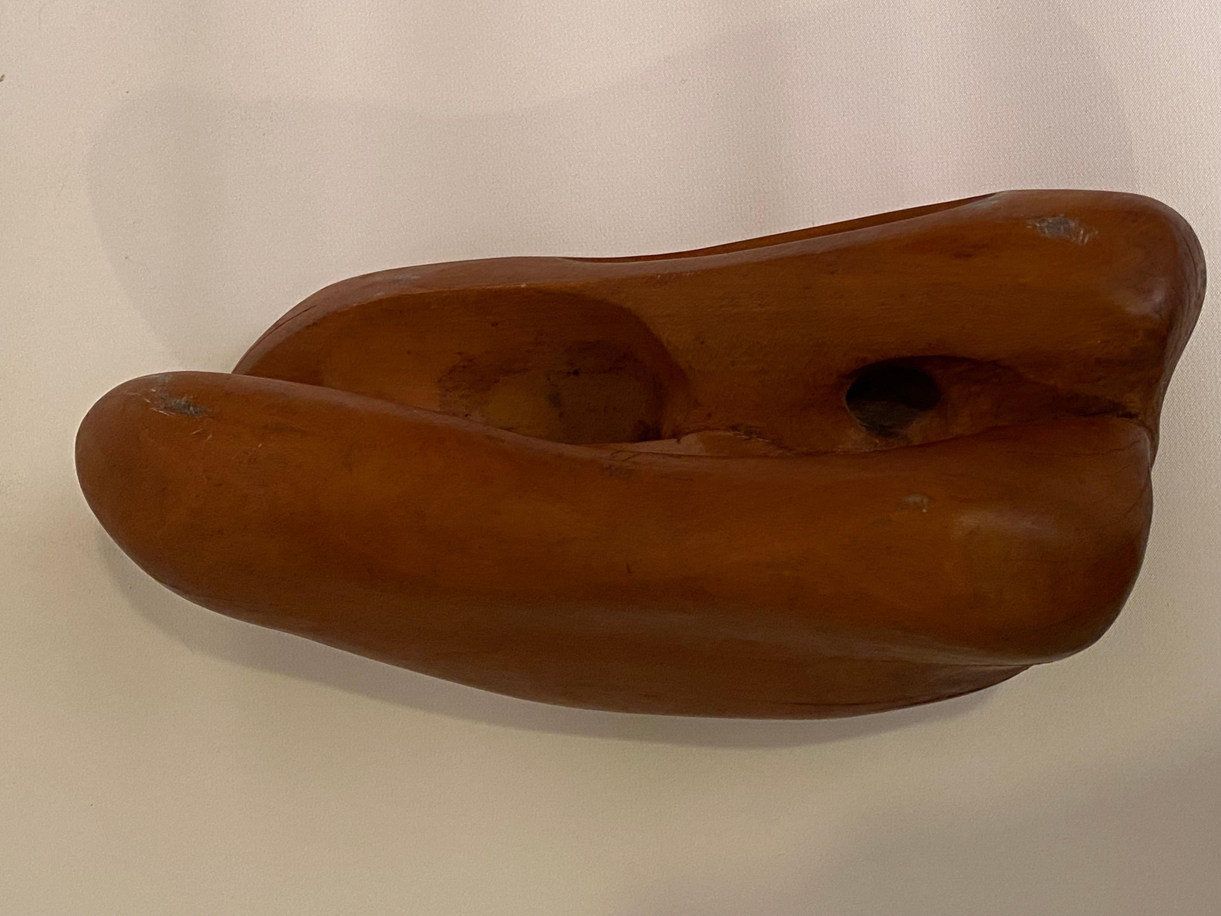 Late 20th Century 1973 Organic Abstract Wood Sculpture, Manner of Barbara Hepworth For Sale