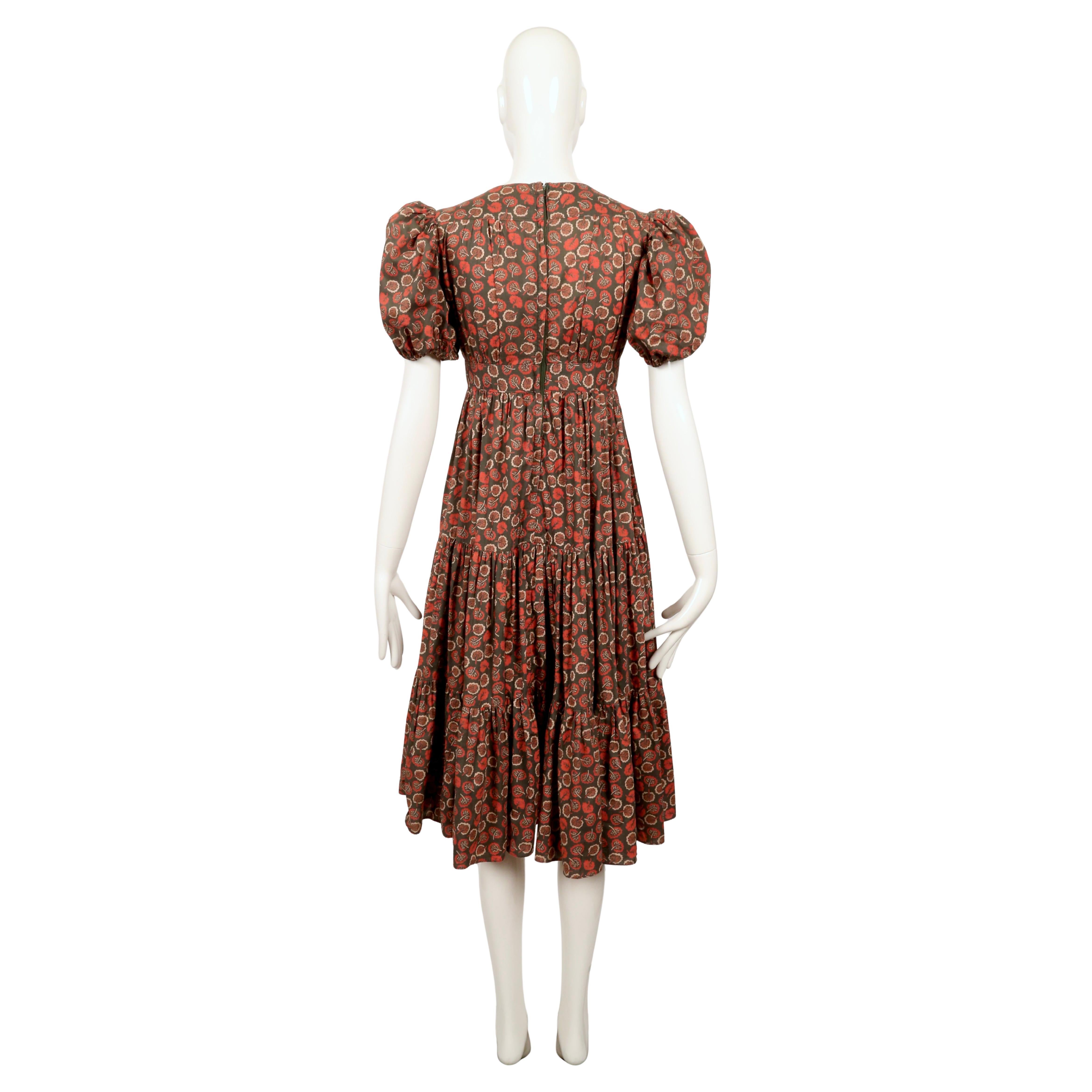 1973 OSSIE CLARK dress with CELIA BIRTWELL print For Sale 6