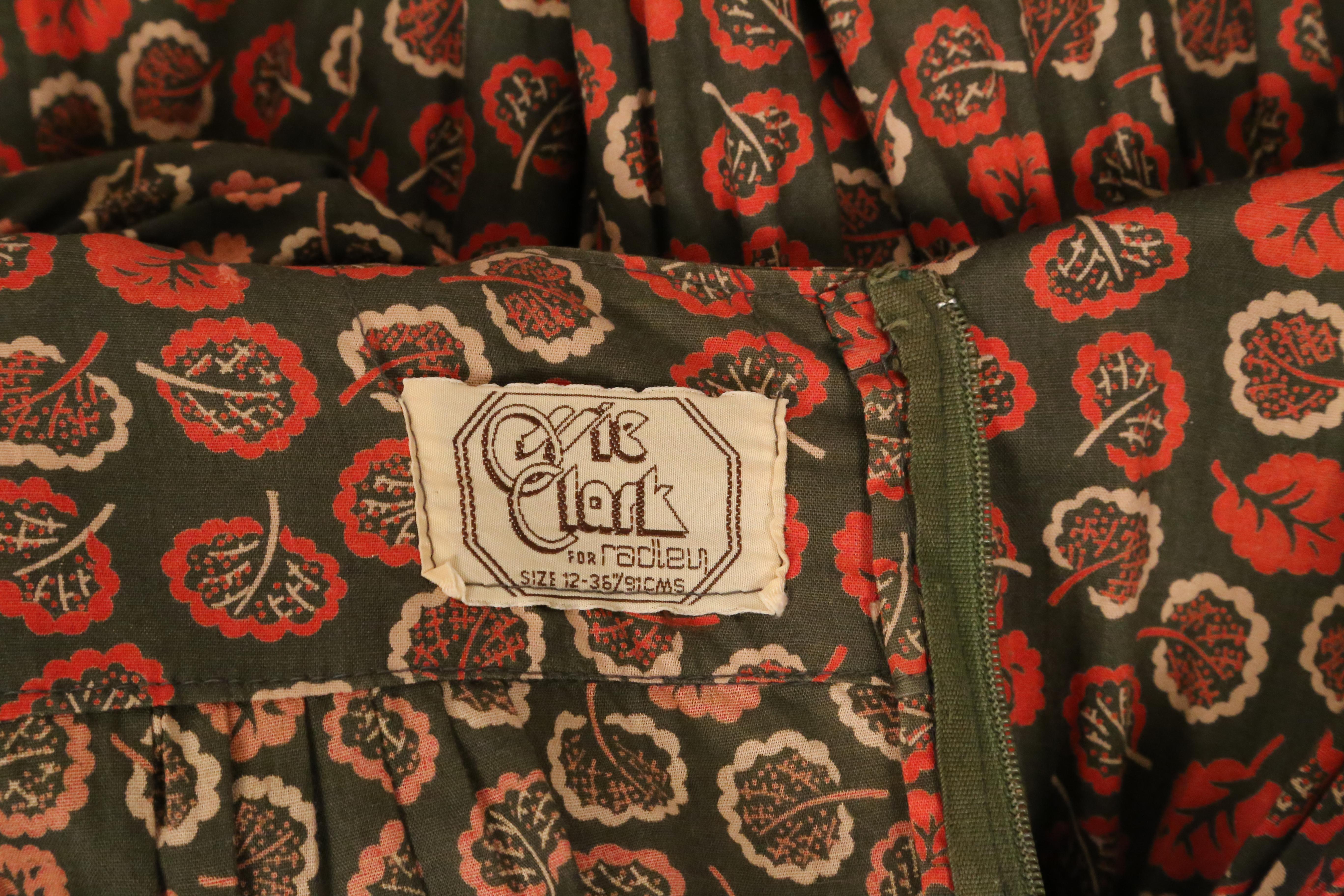 1973 OSSIE CLARK dress with CELIA BIRTWELL print For Sale 7