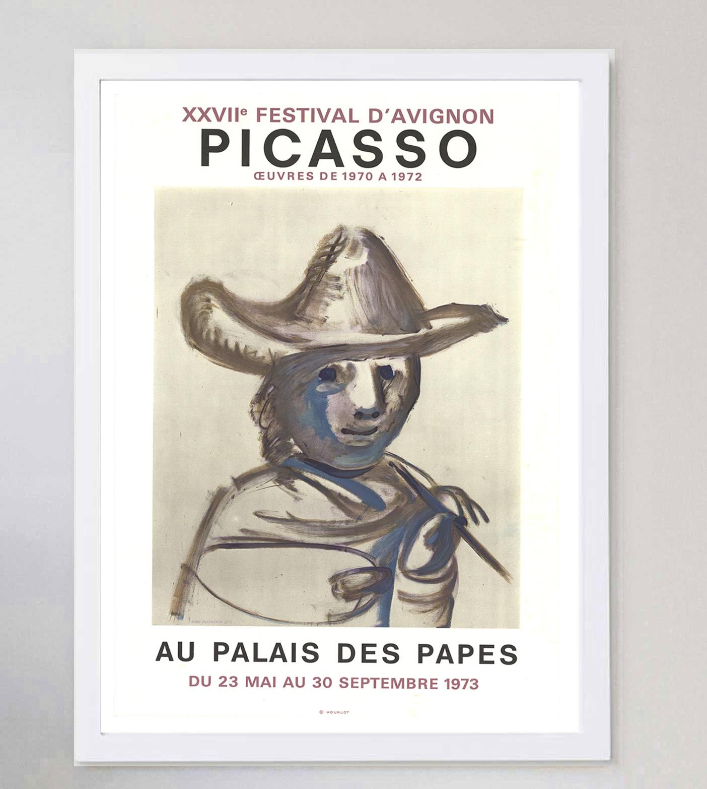 1973 Pablo Picasso – Festival D'Avignon, Original-Vintage-Poster im Zustand „Gut“ im Angebot in Winchester, GB