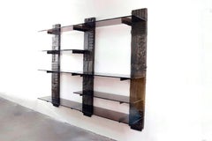 1973 Paul Evans Brutalist Sculpted Bronze Wall Shelving Unit
