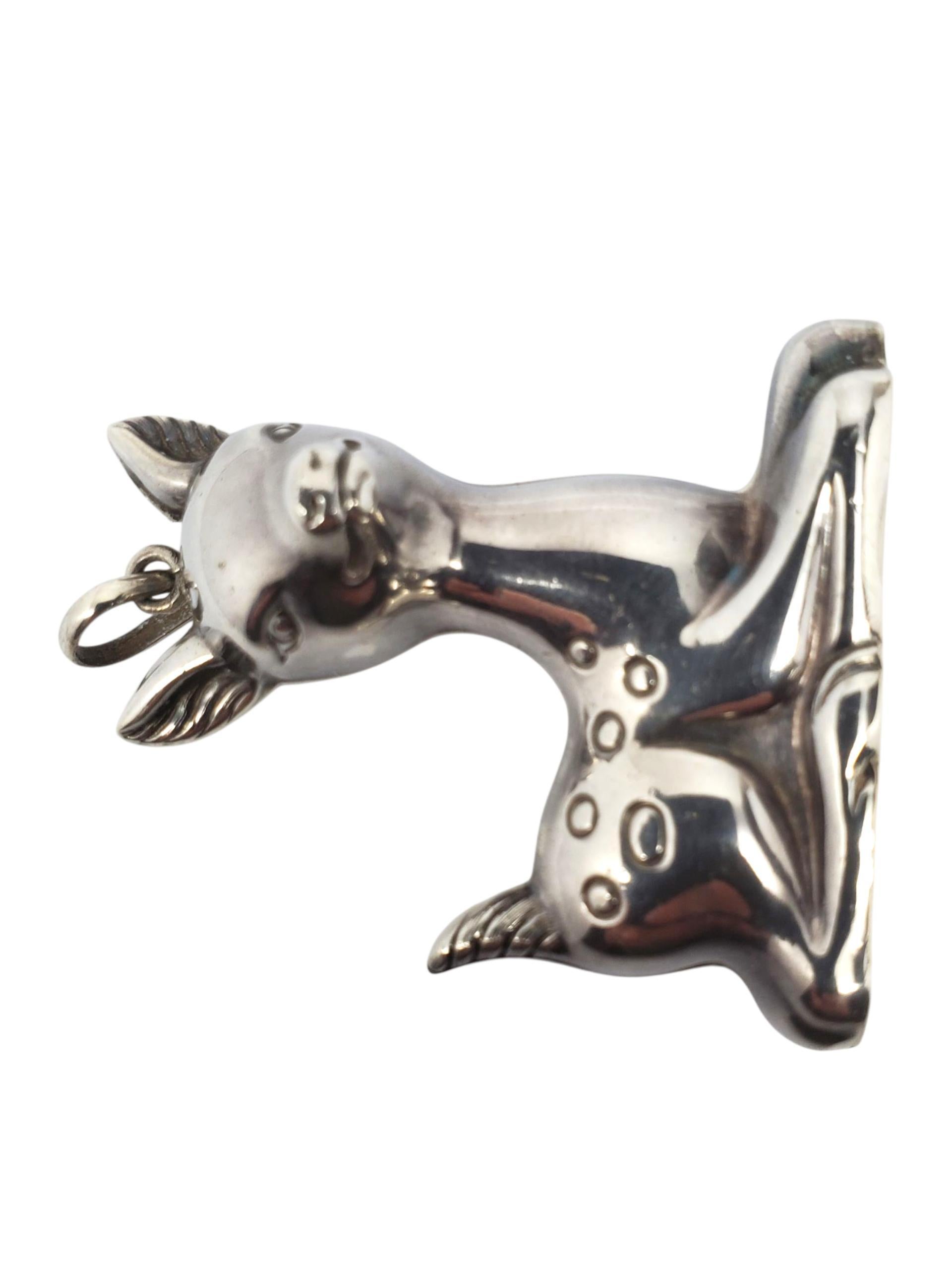 Contemporaneo 1973 R. M. Trush Ciondolo in argento sterling con cervo #22468 in vendita