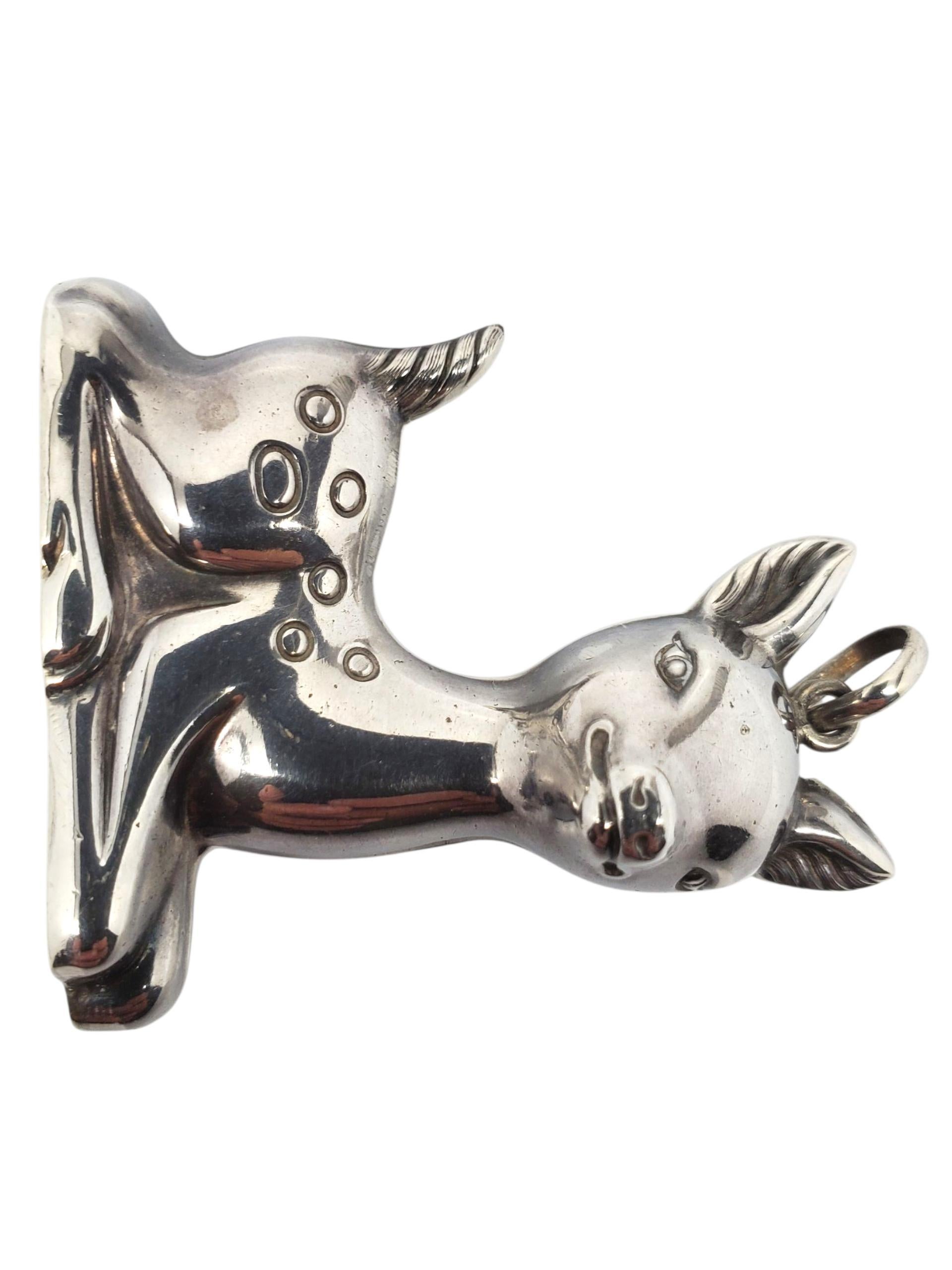 Donna 1973 R. M. Trush Ciondolo in argento sterling con cervo #22468 in vendita