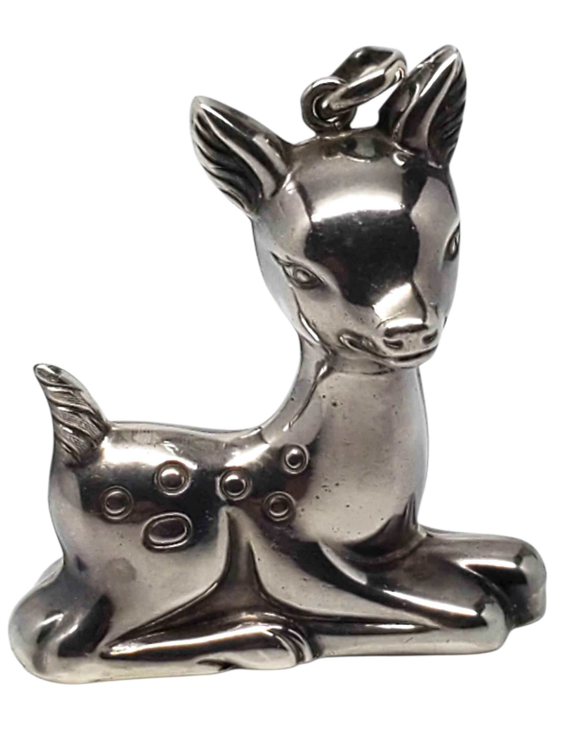 1973 R. M. Trush Ciondolo in argento sterling con cervo #22468 in vendita 1