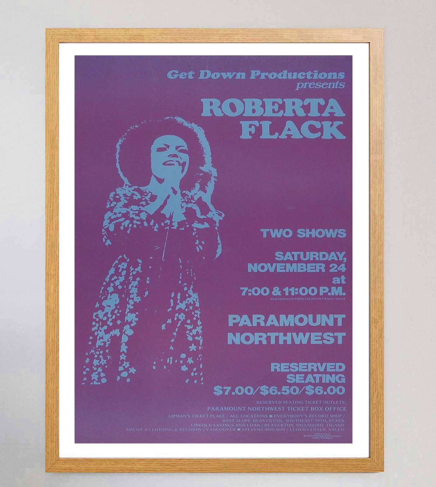 Fine XX secolo 1973 Roberta Flack - Portland Poster originale d'epoca in vendita
