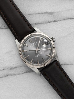 1973 Rolex Datejust 1601 Stainless Steel Grey Sunburst Dial 36mm