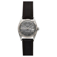 1973 Rolex Datejust 1601 Stainless Steel Grey Sunburst Dial 36mm