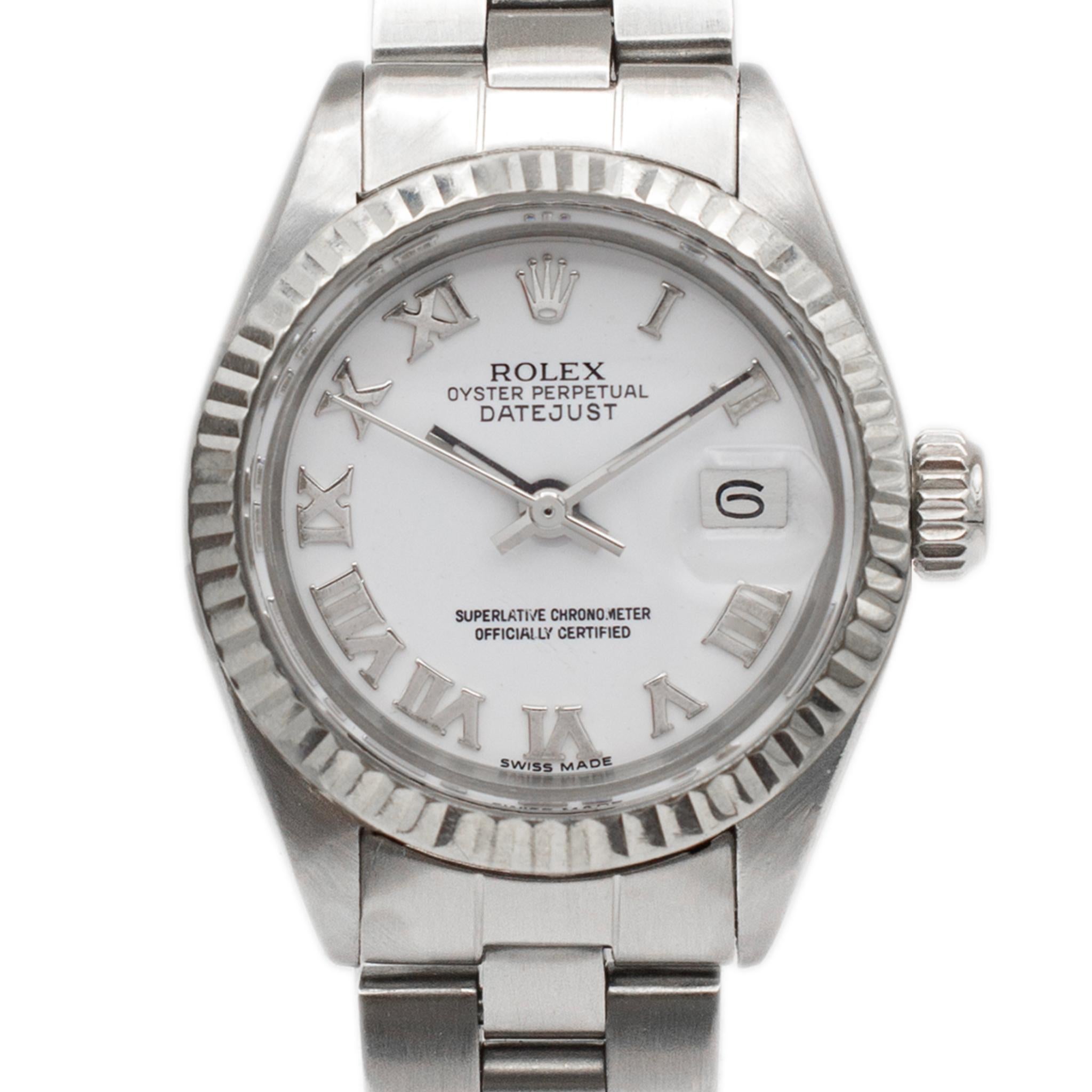 Marke: Rolex

Geschlecht: Damen

Metalltyp: Rostfreier Stahl

Durchmesser: 26,00 mm

Gewicht: 47,62 Gramm

Damen Edelstahl ROLEX Swiss made Uhr. Die Marke 