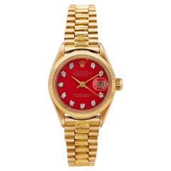 1973 Rolex Lady Datejust Bark Red Stella Diamond Dial Ref. 6927 (Full Set)