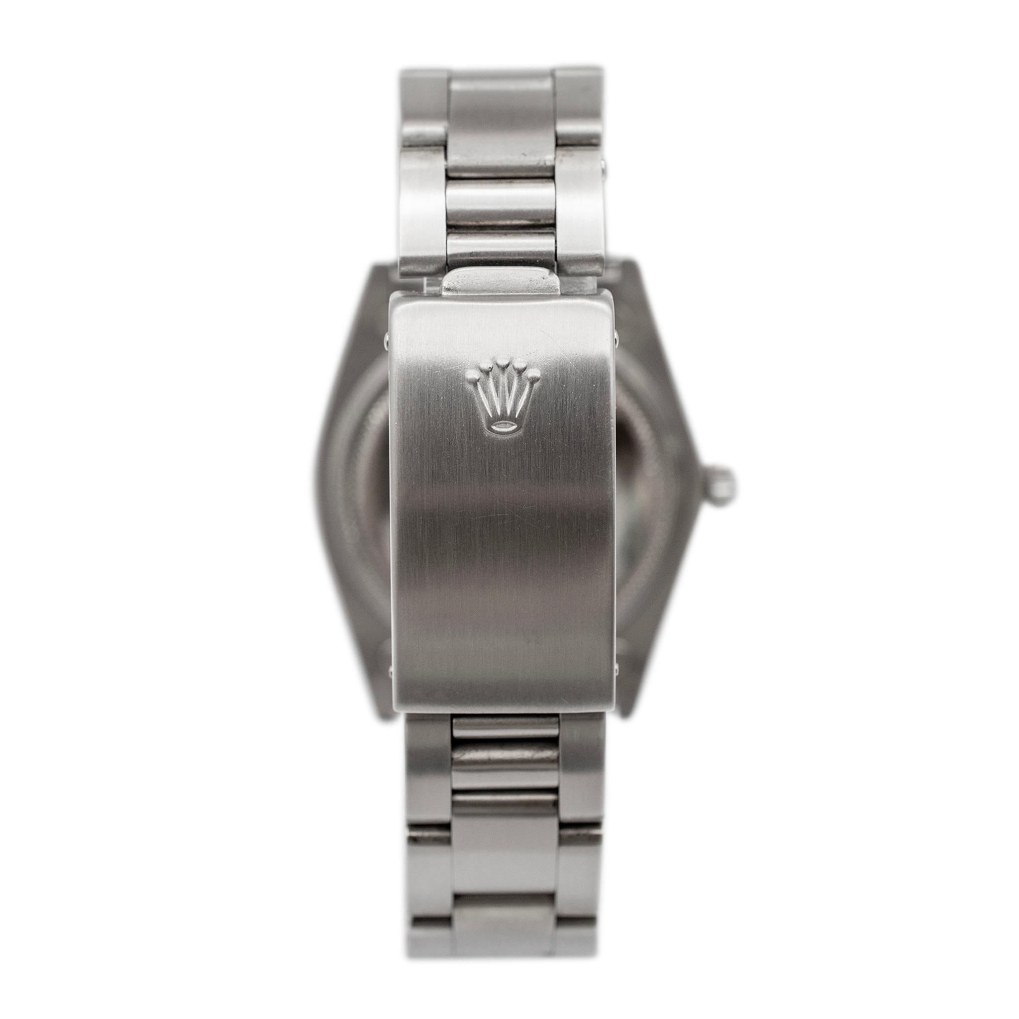  1973 Rolex Oyster Perpetual Date 34MM 6694 Black Onyx Dial Stainless Steel Watch Unisexe 
