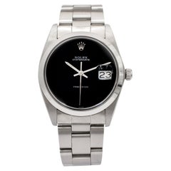 1973 Rolex Oyster Perpetual Date 34MM 6694 Edelstahl-Uhr mit schwarzem Onyx-Zifferblatt
