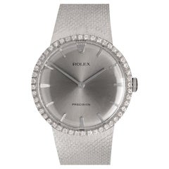 1973 ROLEX PRECISION Vintage Mens Stainless Steel & Diamond Watch - Mint