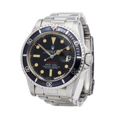 1973 Rolex Submariner Single Red Stainless Steel 1680 Wristwatch