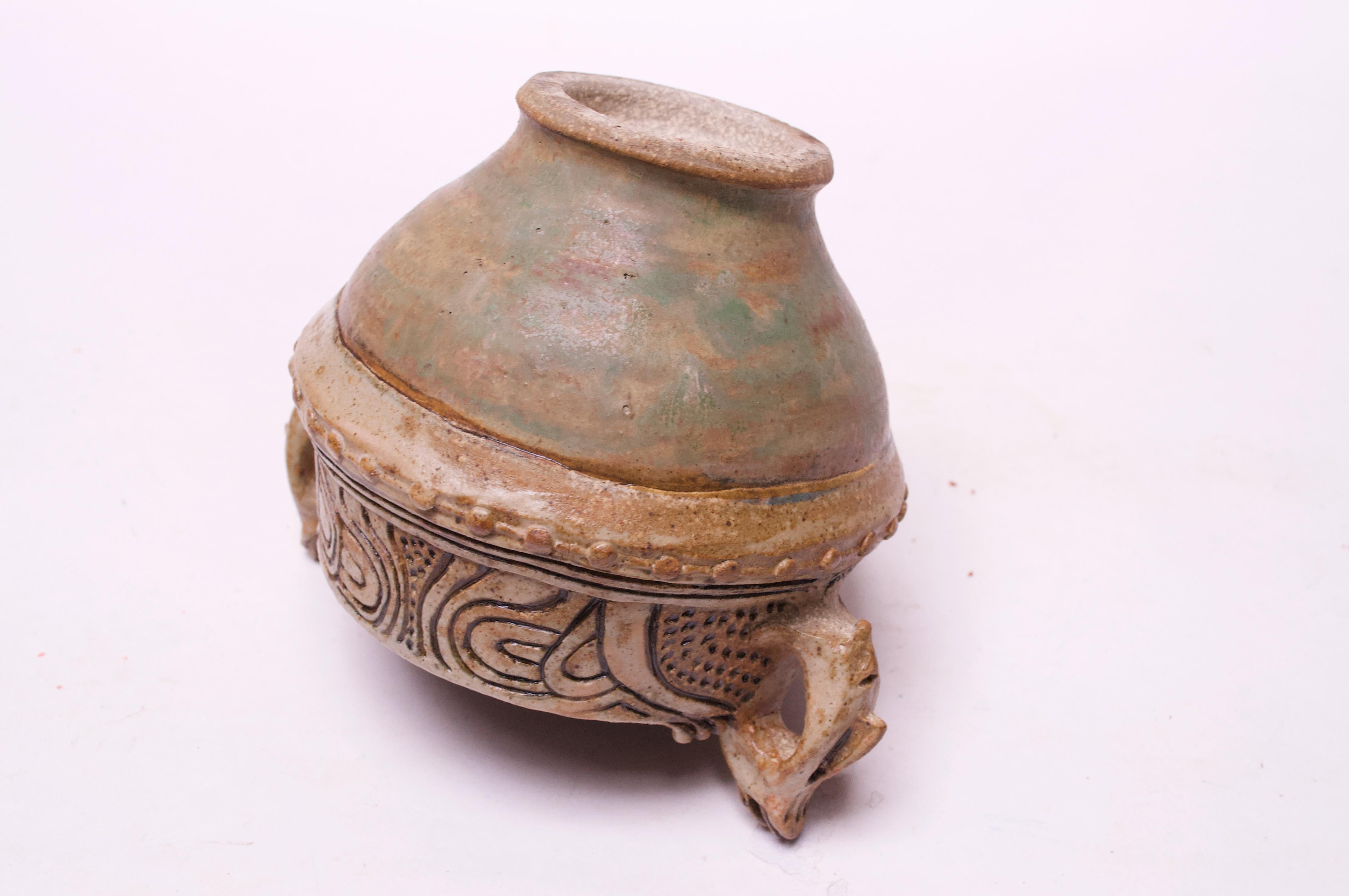 Late 20th Century 1973 Studio Stoneware Sgraffito Amphora Signed Pollack