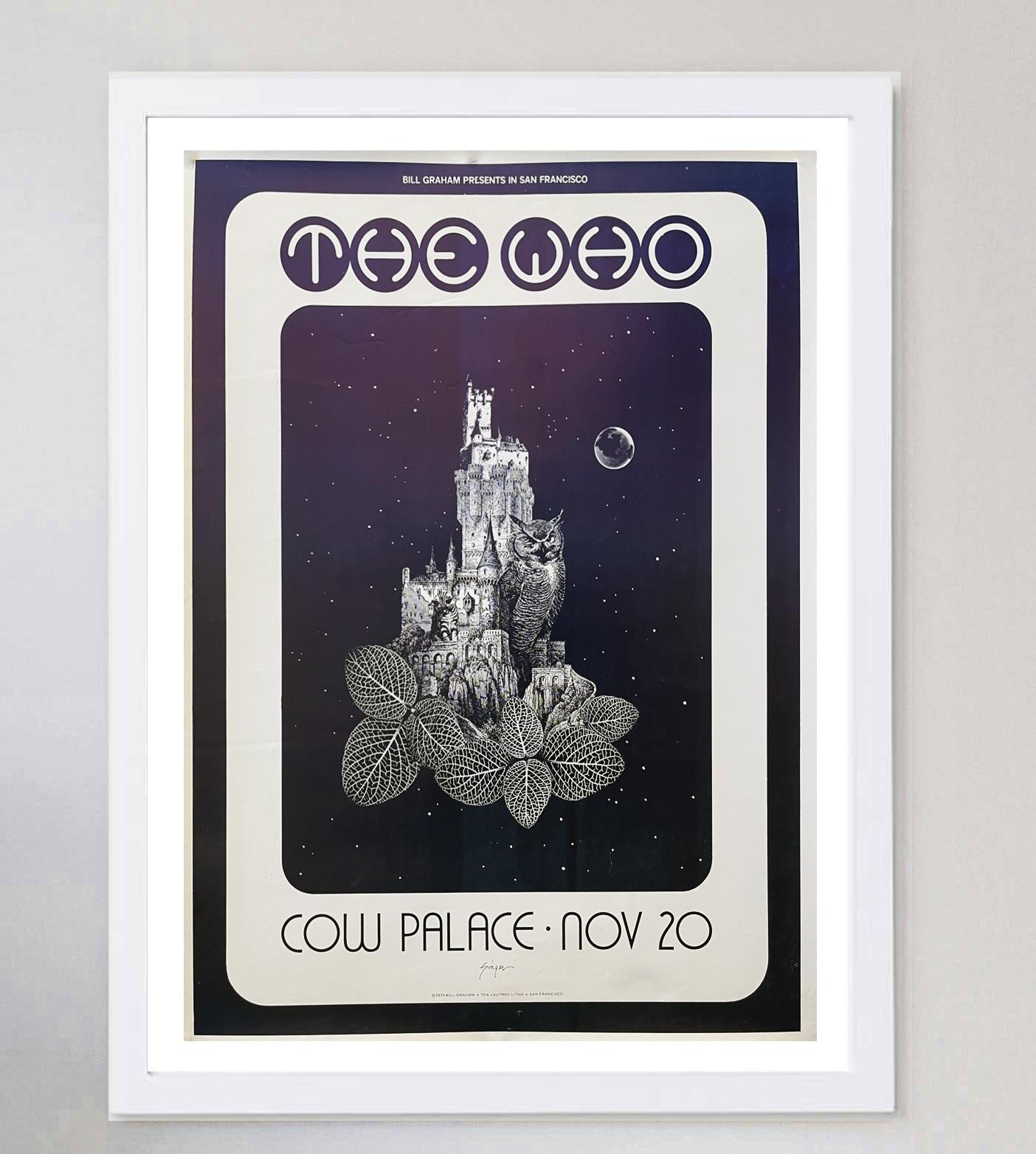 Affiche vintage d'origine The Who - Live at Cow Palace, 1973 Bon état - En vente à Winchester, GB