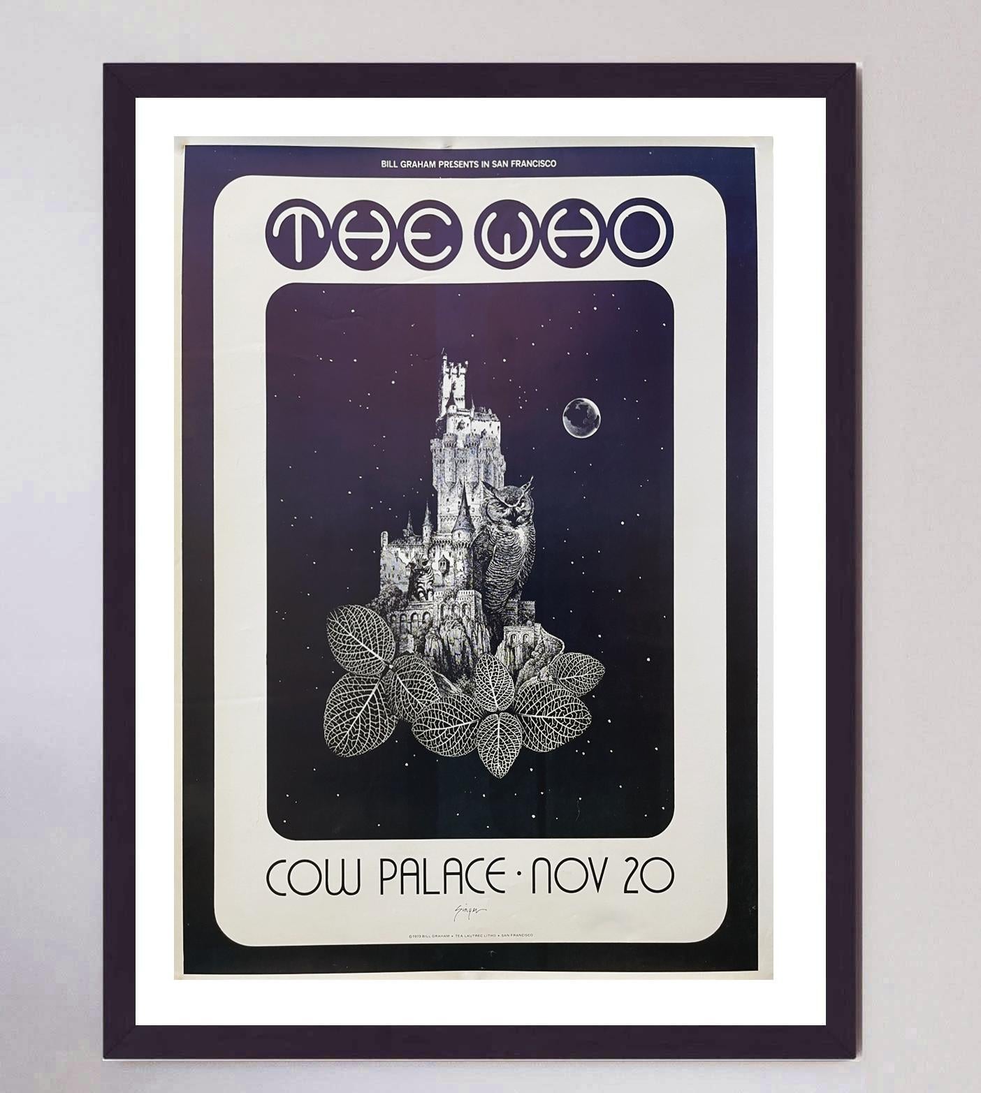 Fin du 20e siècle Affiche vintage d'origine The Who - Live at Cow Palace, 1973 en vente