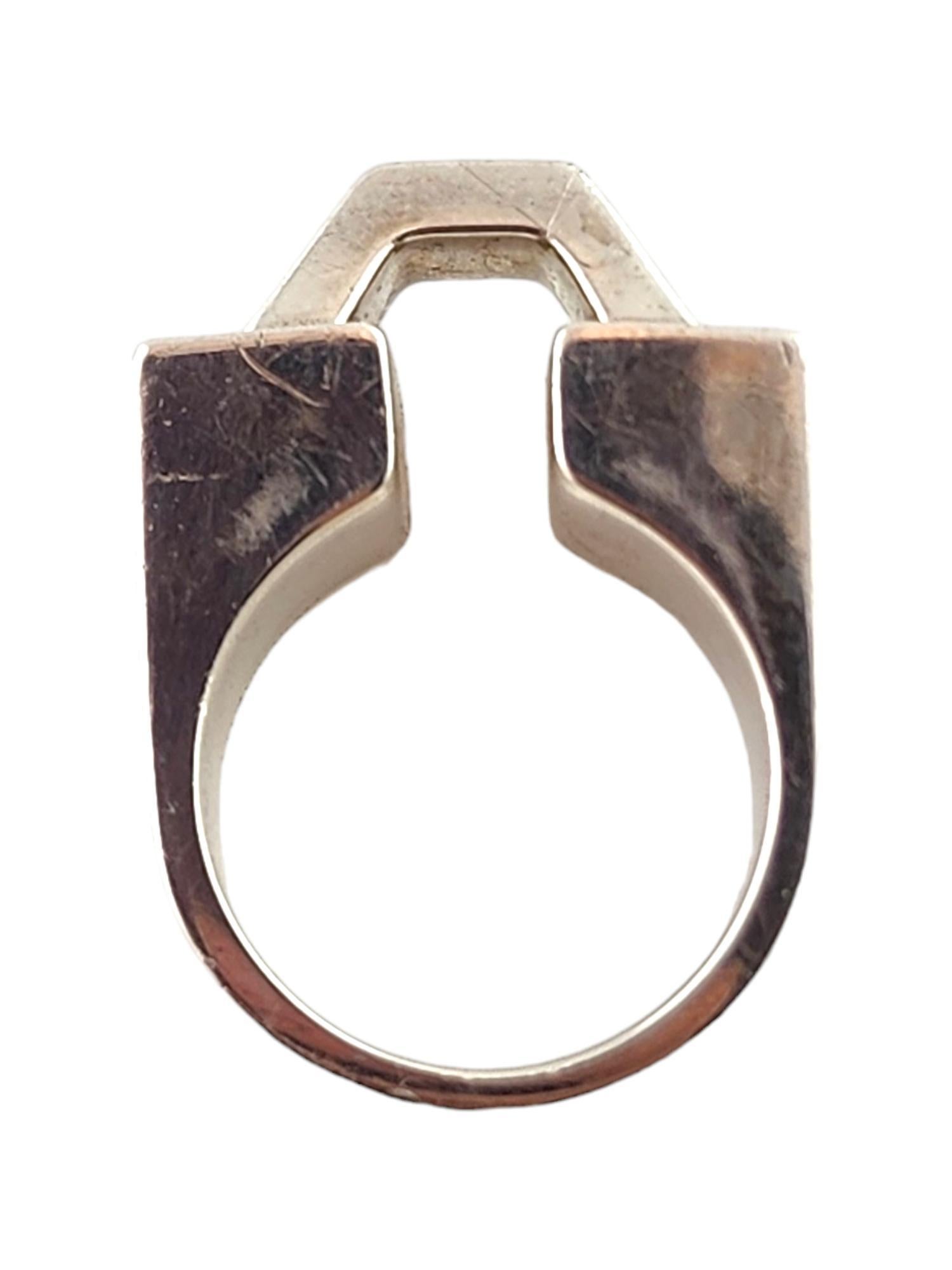 1973 Tiffany & Co Don Berg Sterling Geometric Architectural Ring Size 8.5 #18377 In Good Condition In Washington Depot, CT
