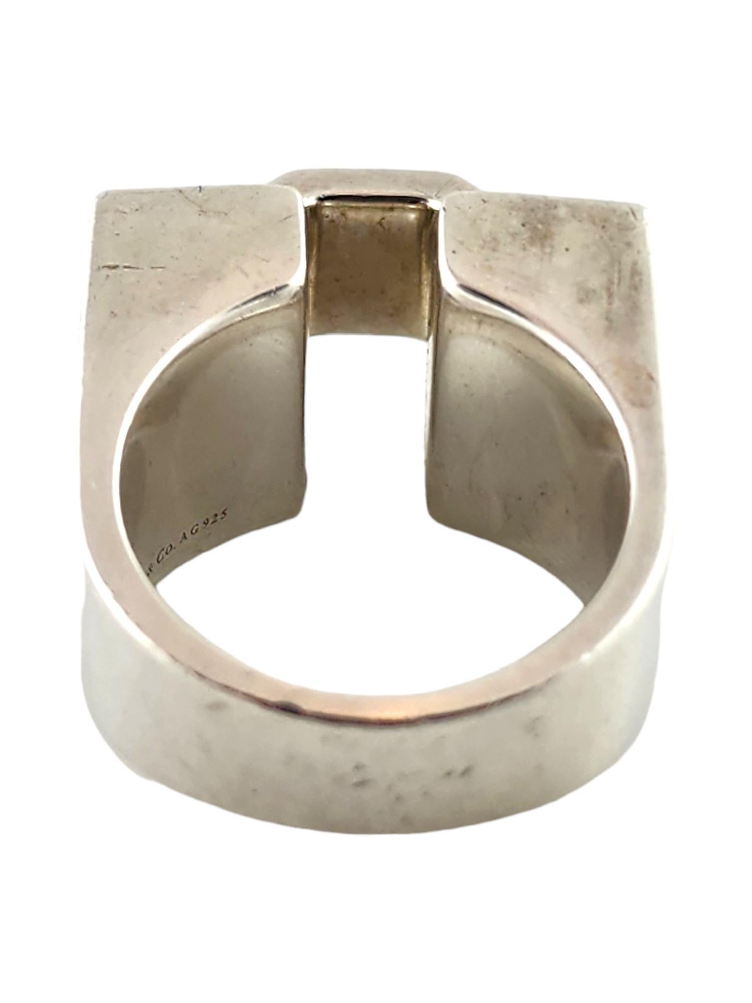 Women's 1973 Tiffany & Co Don Berg Sterling Geometric Architectural Ring Size 8.5 #18377