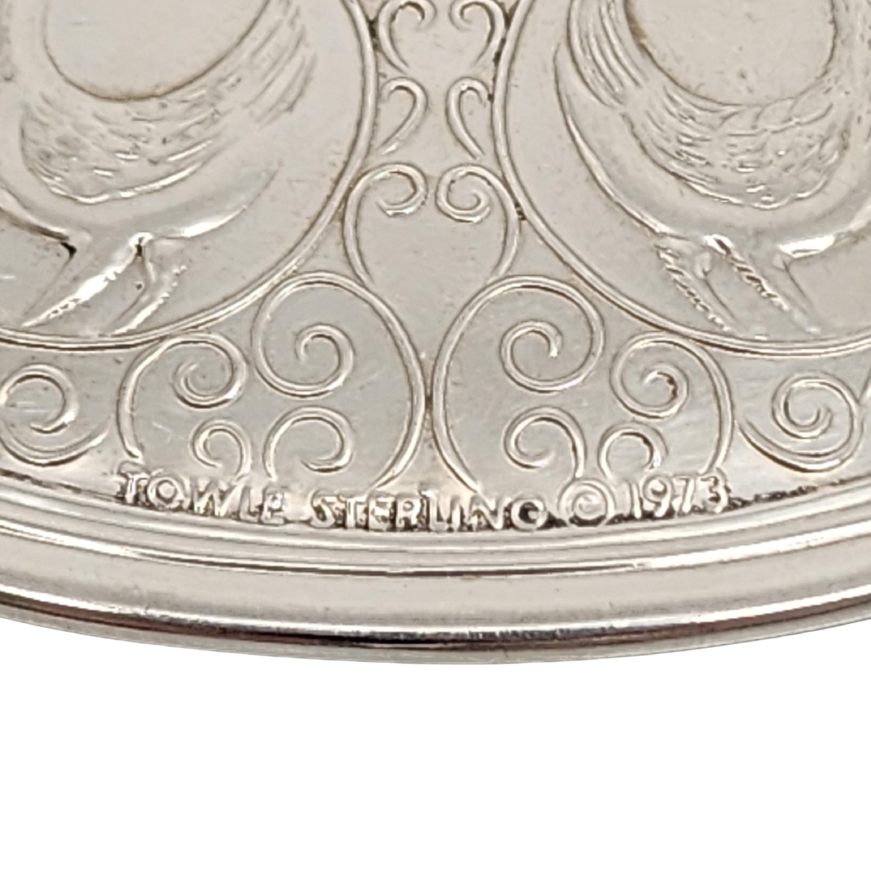 1973 Towle Sterling Silver 12 Days of Christmas 3 French Hens Ornament #15653 In Good Condition In Washington Depot, CT