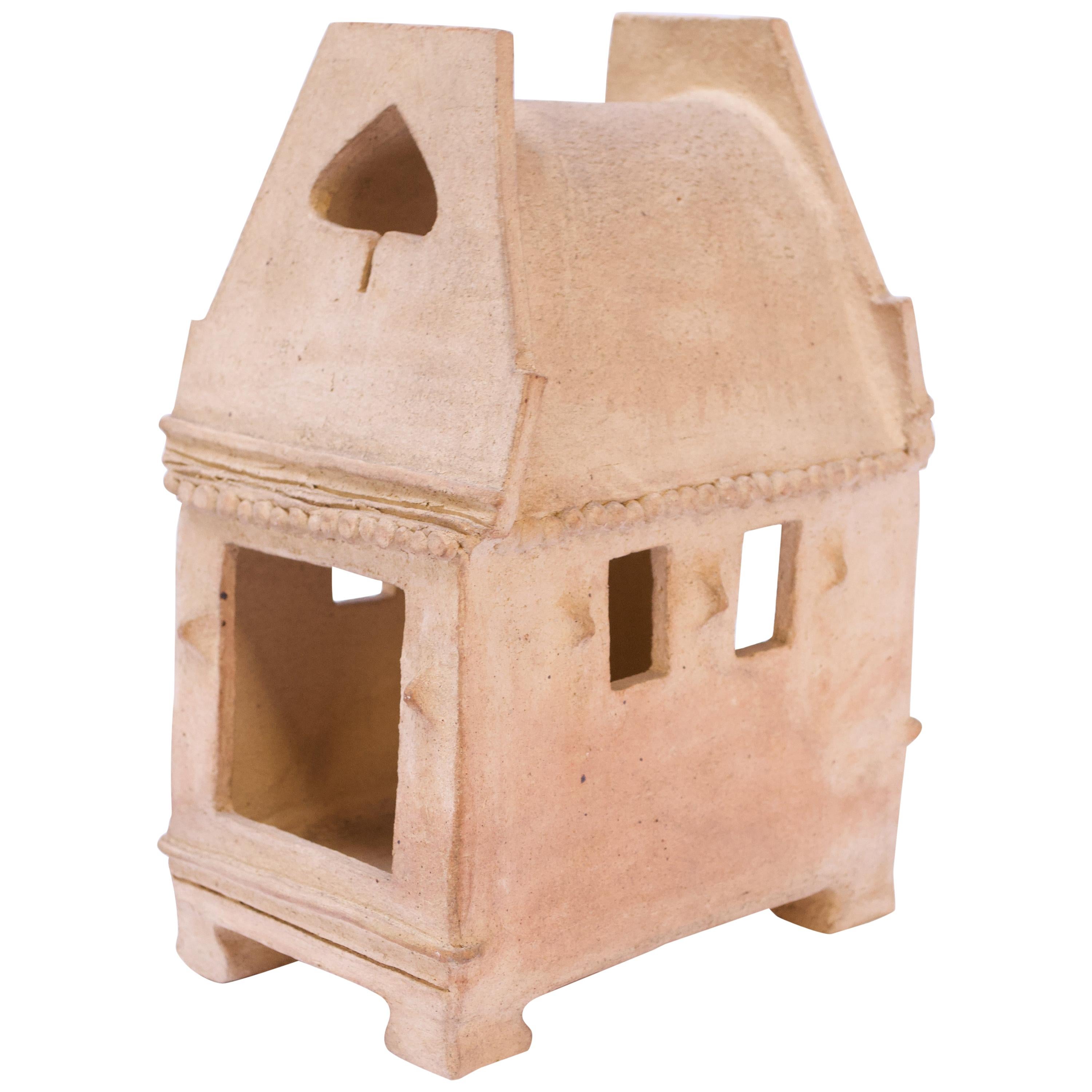 1973 Unglazed Stoneware "House" Sculpture by Pollack