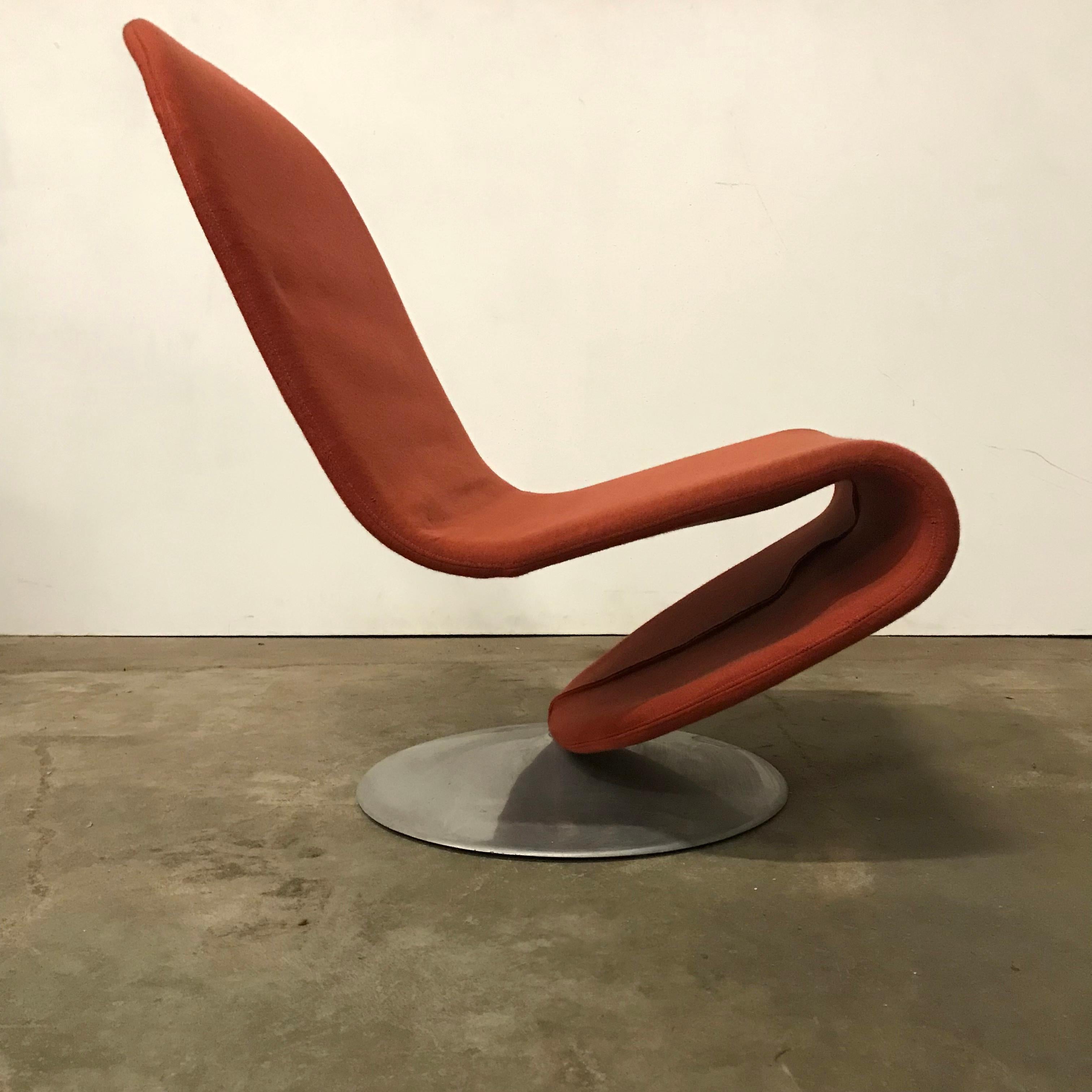 Mid-Century Modern 1973, Verner Panton, 1-2-3 Serie Easy Chair in Original First Fabric For Sale