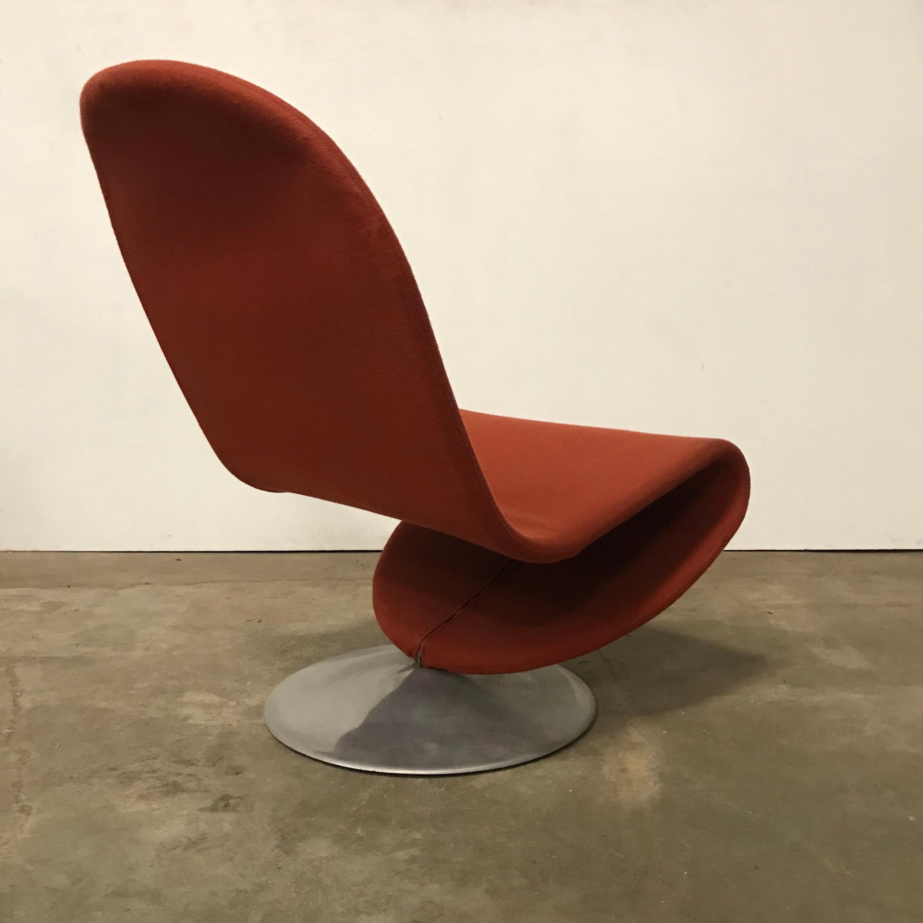 Danish 1973, Verner Panton, 1-2-3 Serie Easy Chair in Original First Fabric For Sale