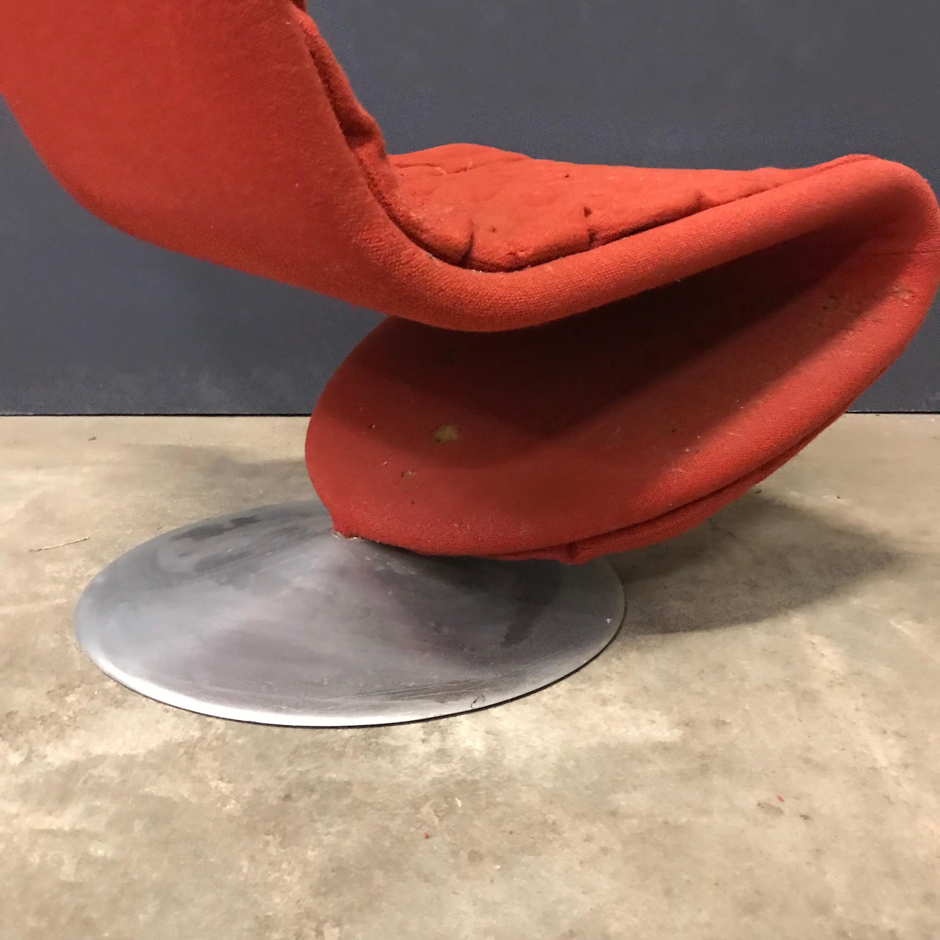 Metal 1973 Verner Panton, 1-2-3 Serie Easy Chair in Original First Fabric For Sale