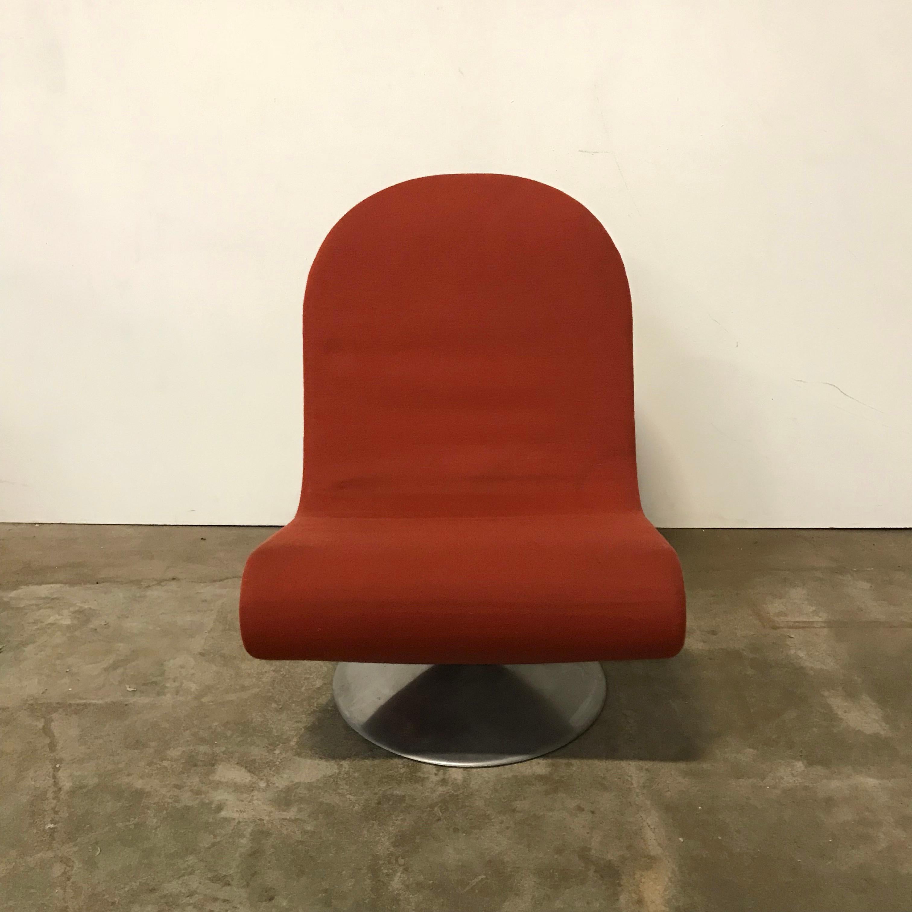 Metal 1973, Verner Panton, 1-2-3 Serie Easy Chair in Original First Fabric For Sale