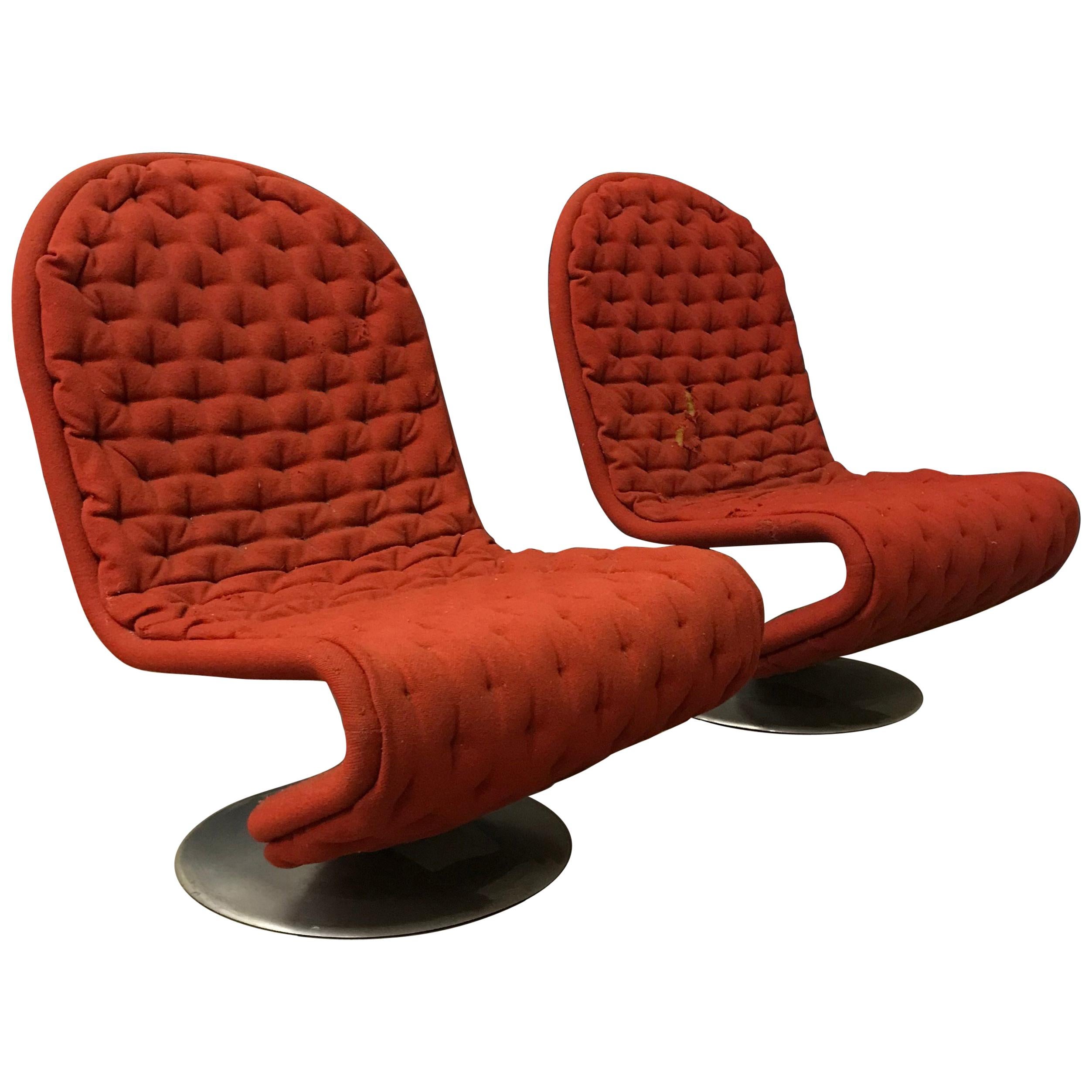 1973 Verner Panton, 1-2-3 Serie Easy Chair in Original First Fabric
