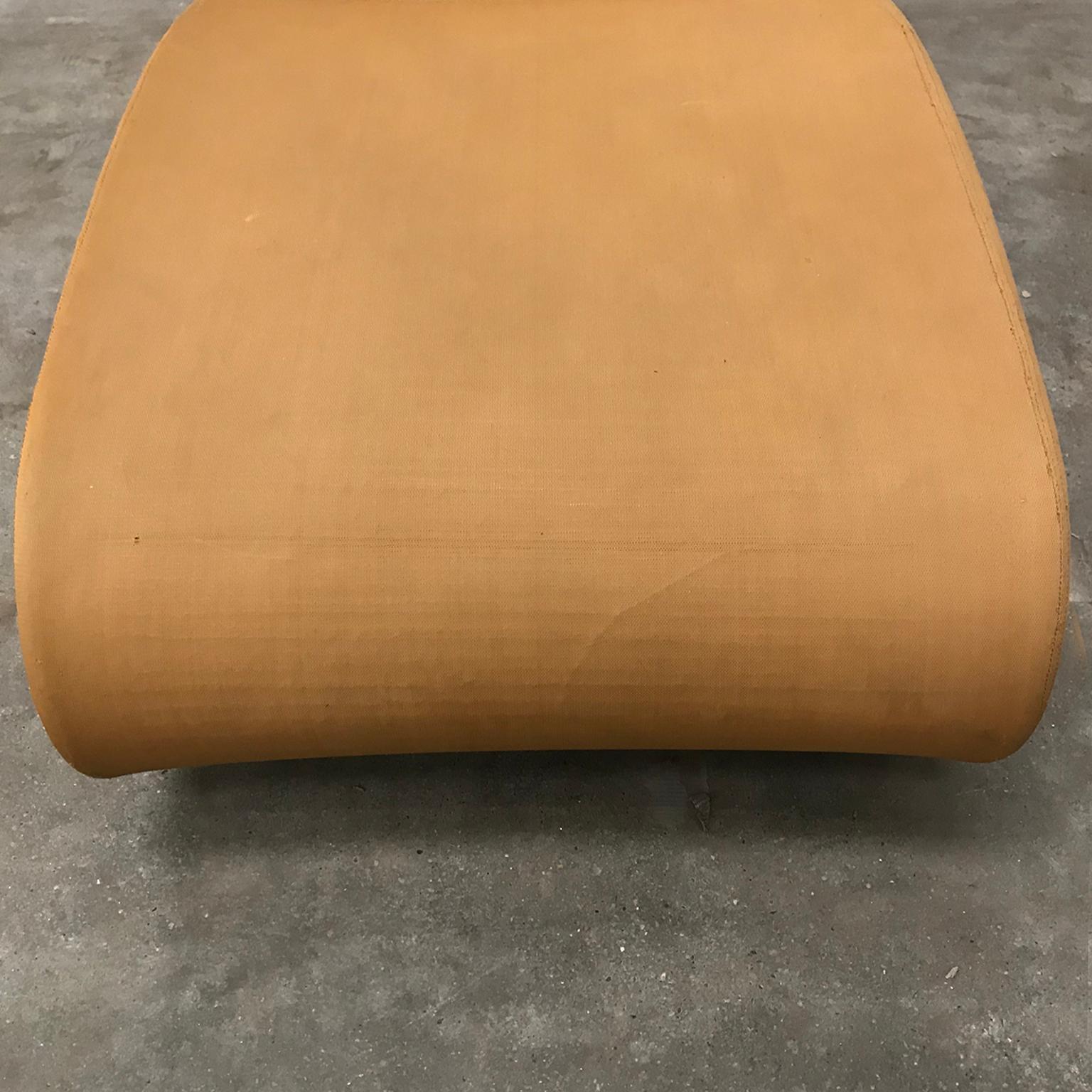 1973, Verner Panton for Rosenthal, 1-2-3 Serie, Rare Chaise Longue, Ochre Fabric For Sale 5