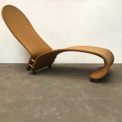 1973, Verner Panton for Rosenthal, 1-2-3 Serie, Rare Chaise Longue, Ochre Fabric