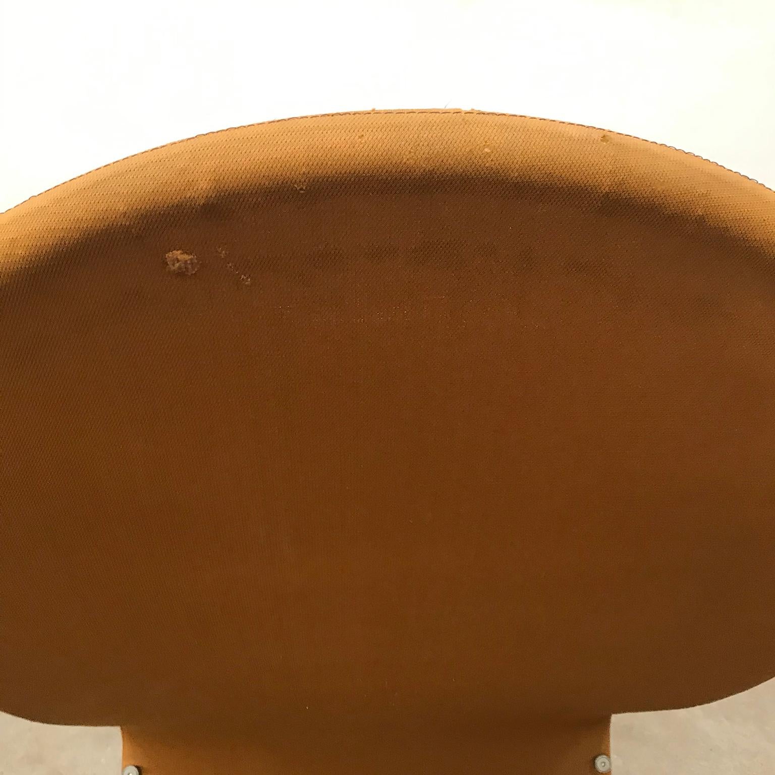 1973, Verner Panton for Rosenthal, 1-2-3 Serie, Rare Chaise Longue, Ochre Fabric For Sale 11