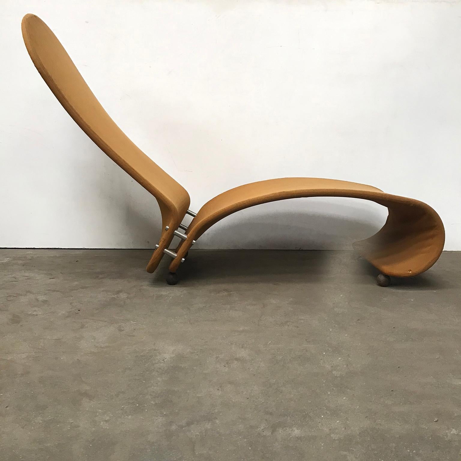 1973, Verner Panton für Rosenthal, 1-2-3 Serie, seltene Chaiselongue, ockerfarbener Stoff (Dänisch) im Angebot