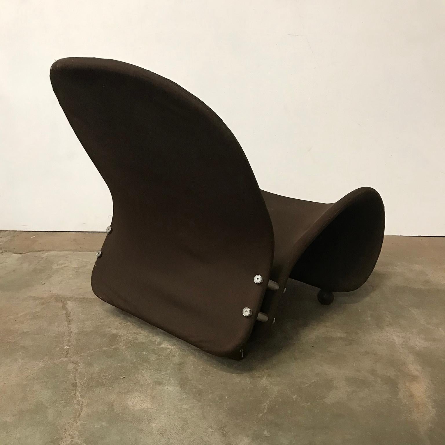 Mid-Century Modern 1973, Verner Panton, Fritz Hansen, Easy Chair G in Original First Brown Fabric