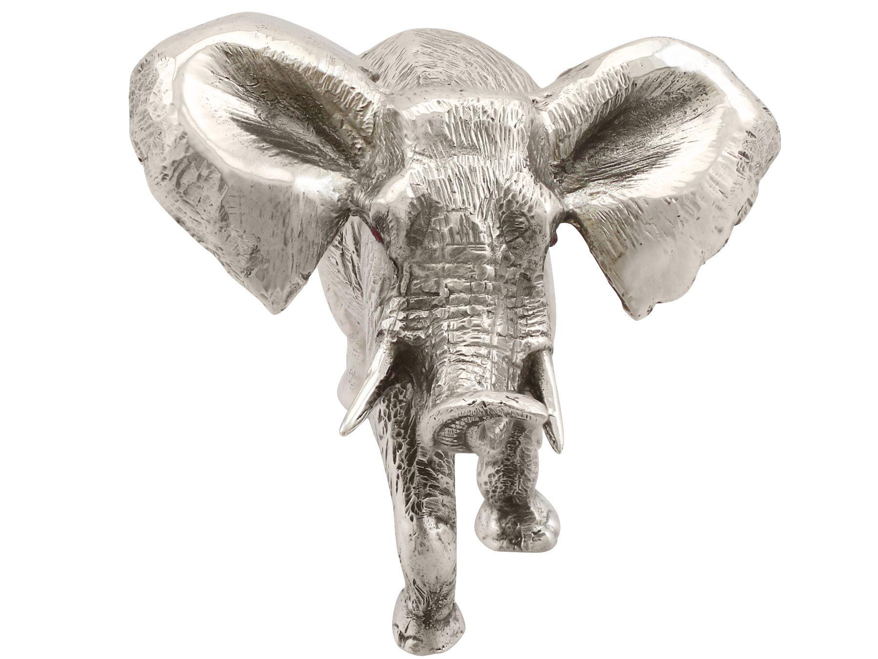 Late 20th Century 1973 Vintage Sterling Silver Model Elephant