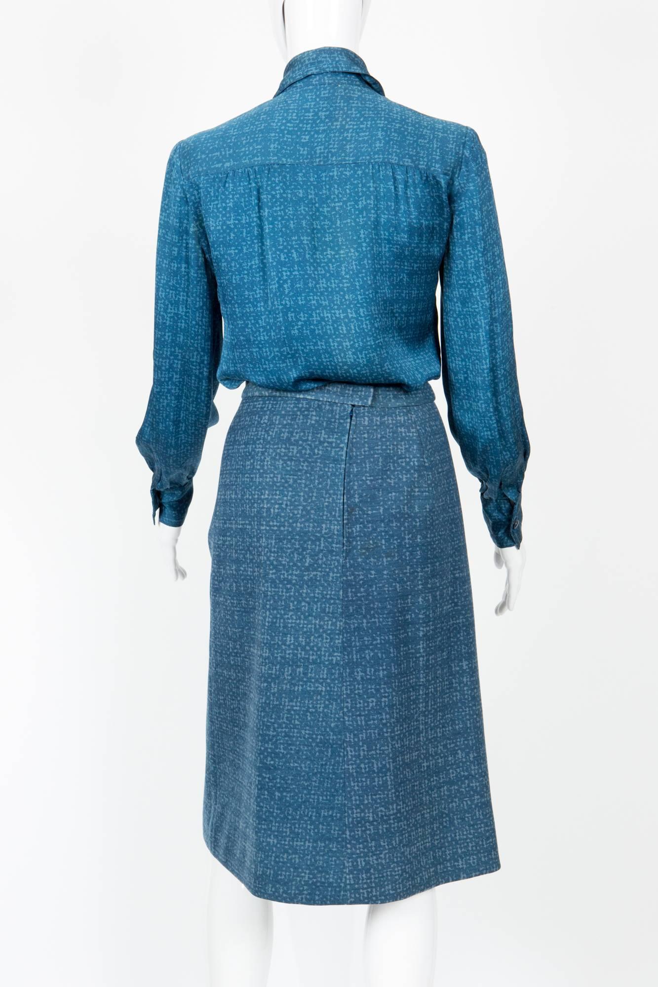 1973s Christian Dior by Marc Bohan Haute Couture Numbered Blue Suit In Good Condition In Paris, FR