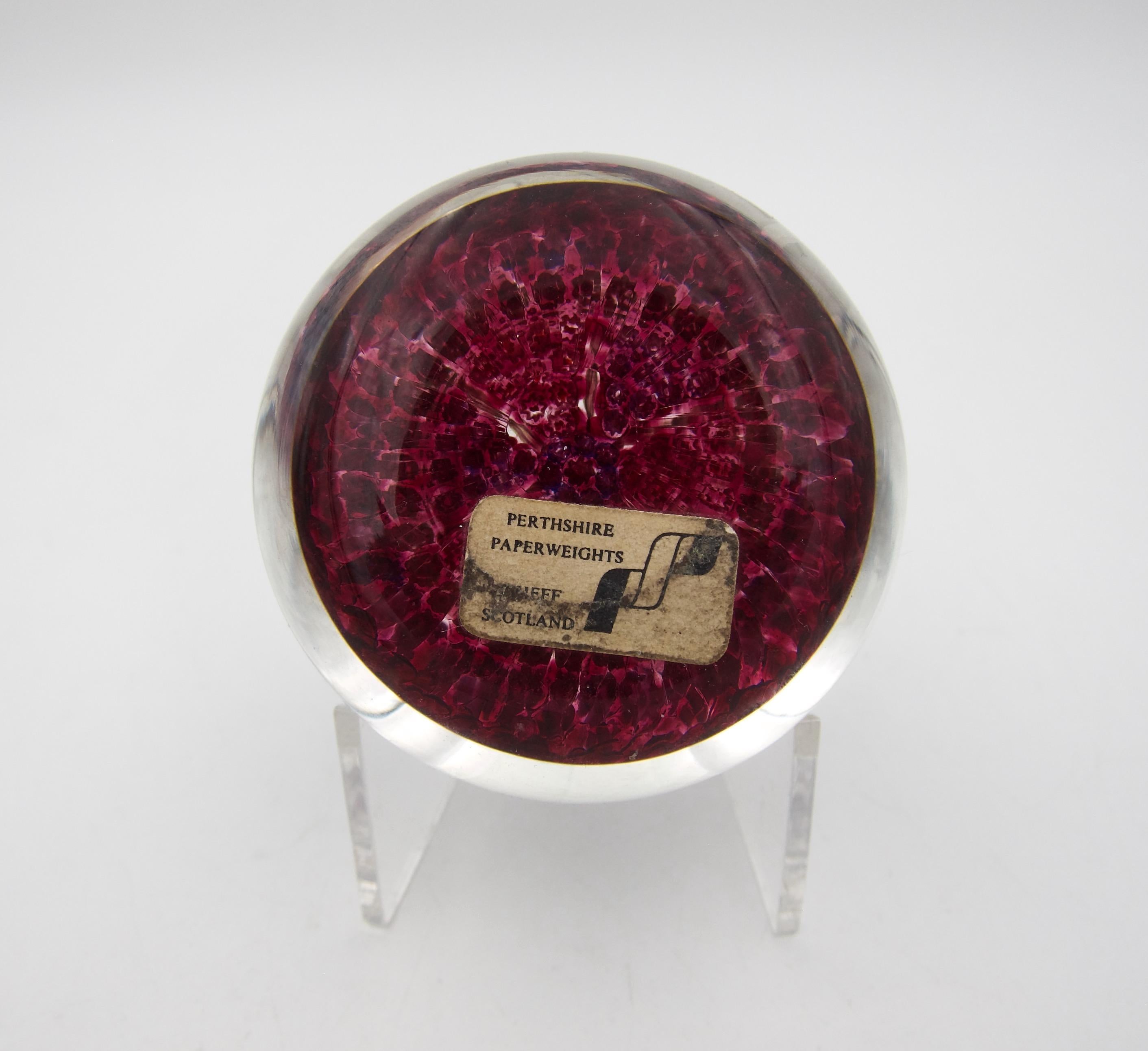 Scottish 1974-1975 Perthshire Millefiori Art Glass LE Paperweight PP25